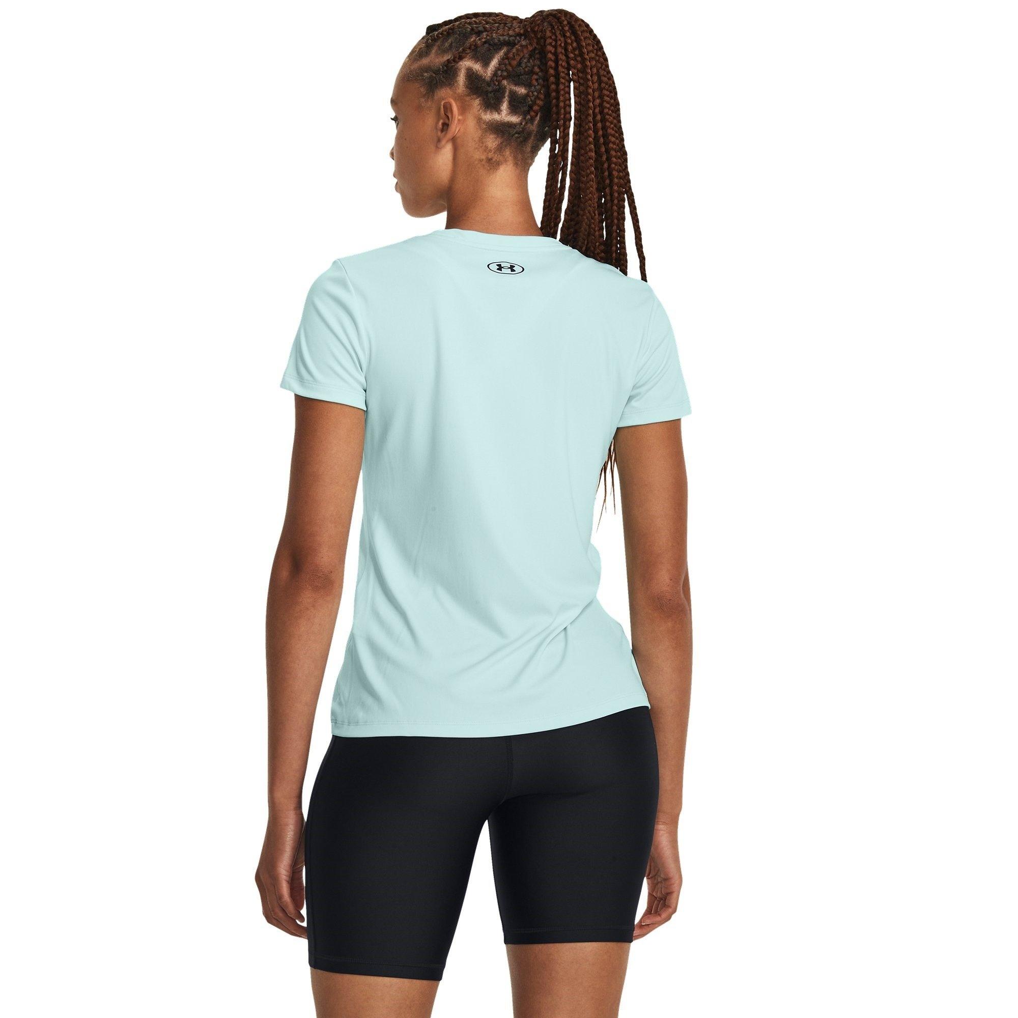 Fuse Teal/Black - Under Armour - Women's Velocity Graphic Short-Sleeve Gym Top - 3