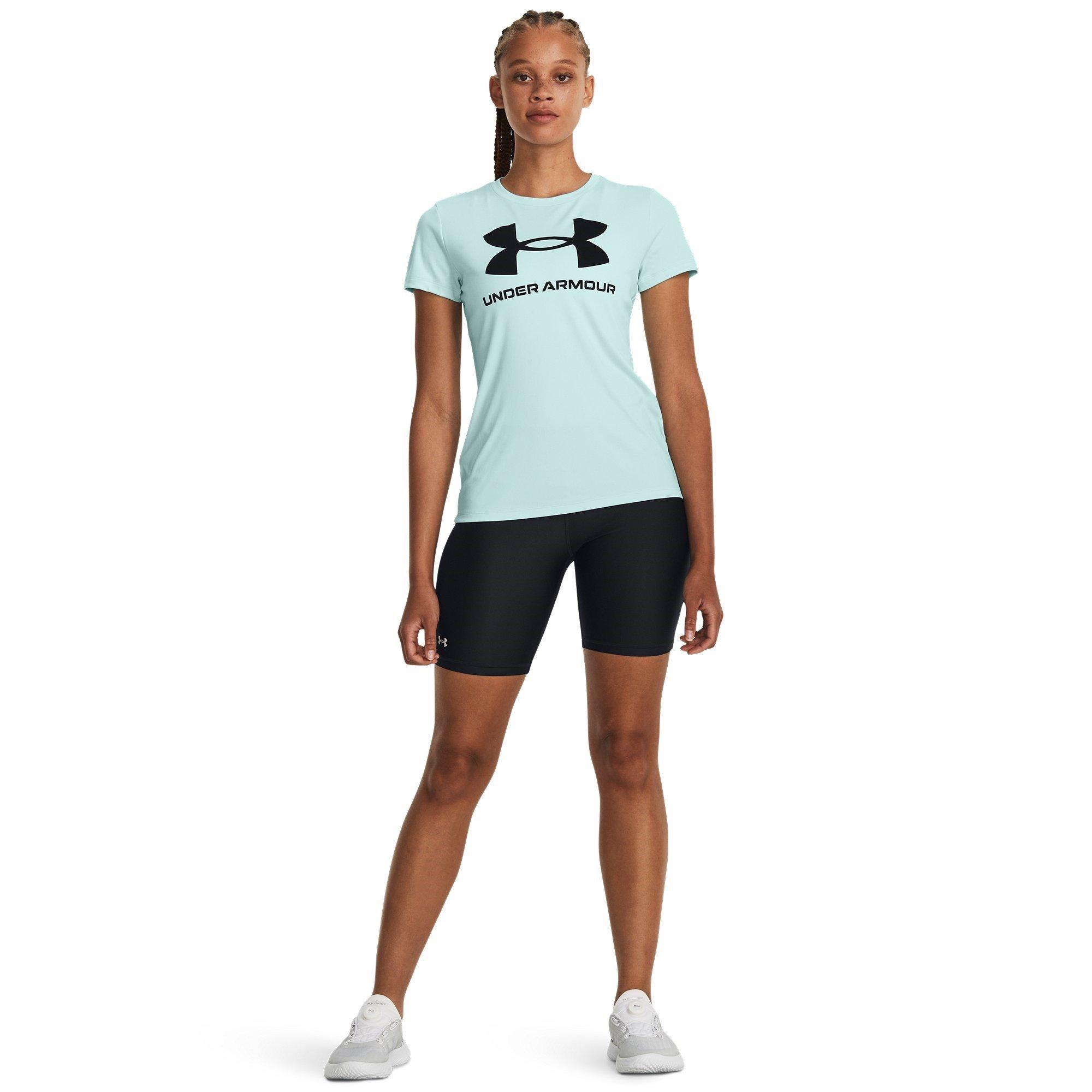 Fuse Teal/Black - Under Armour - Women's Velocity Graphic Short-Sleeve Gym Top - 5