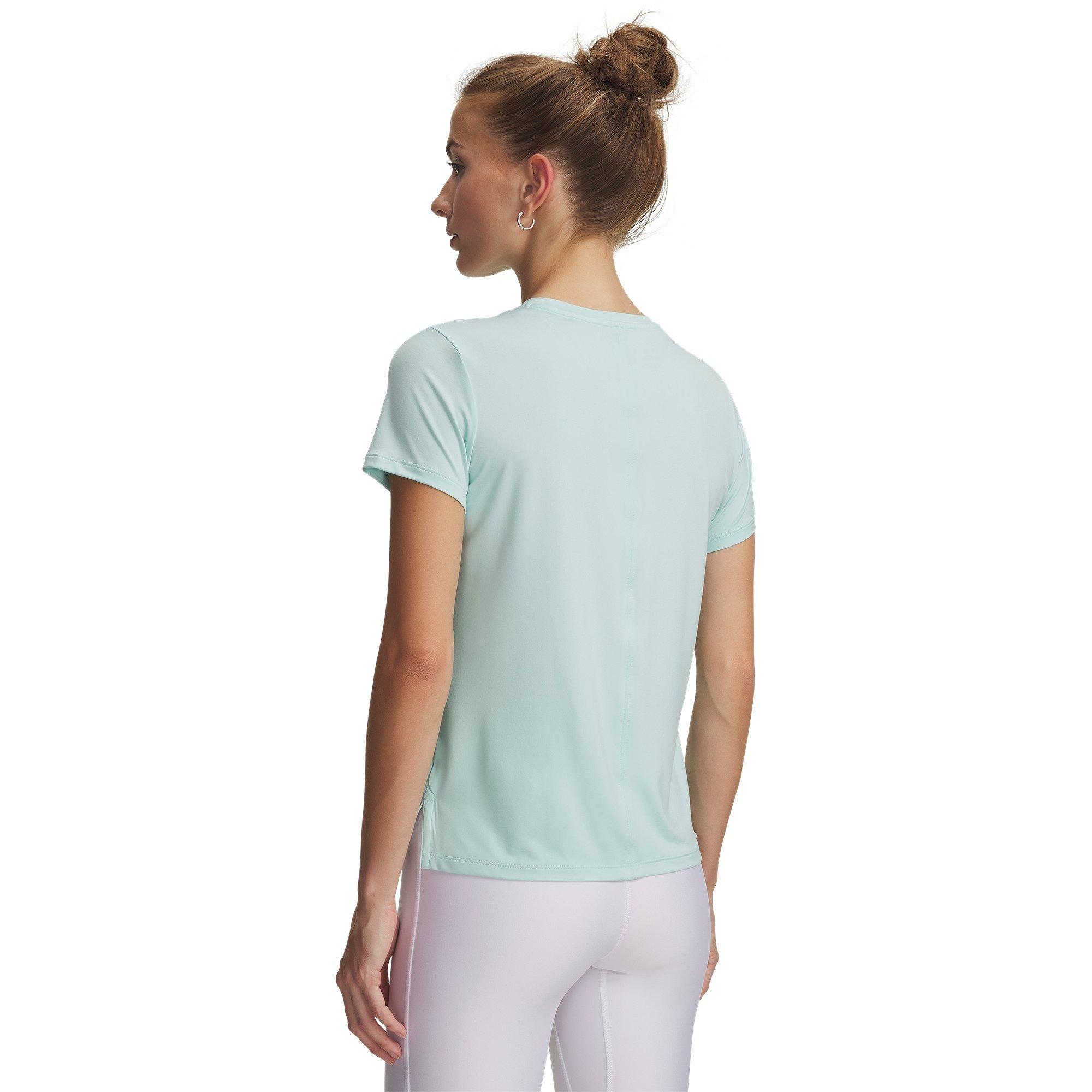 Mint/White - Under Armour - Womens Vanish Short Sleeve Performance Gym Top - 2