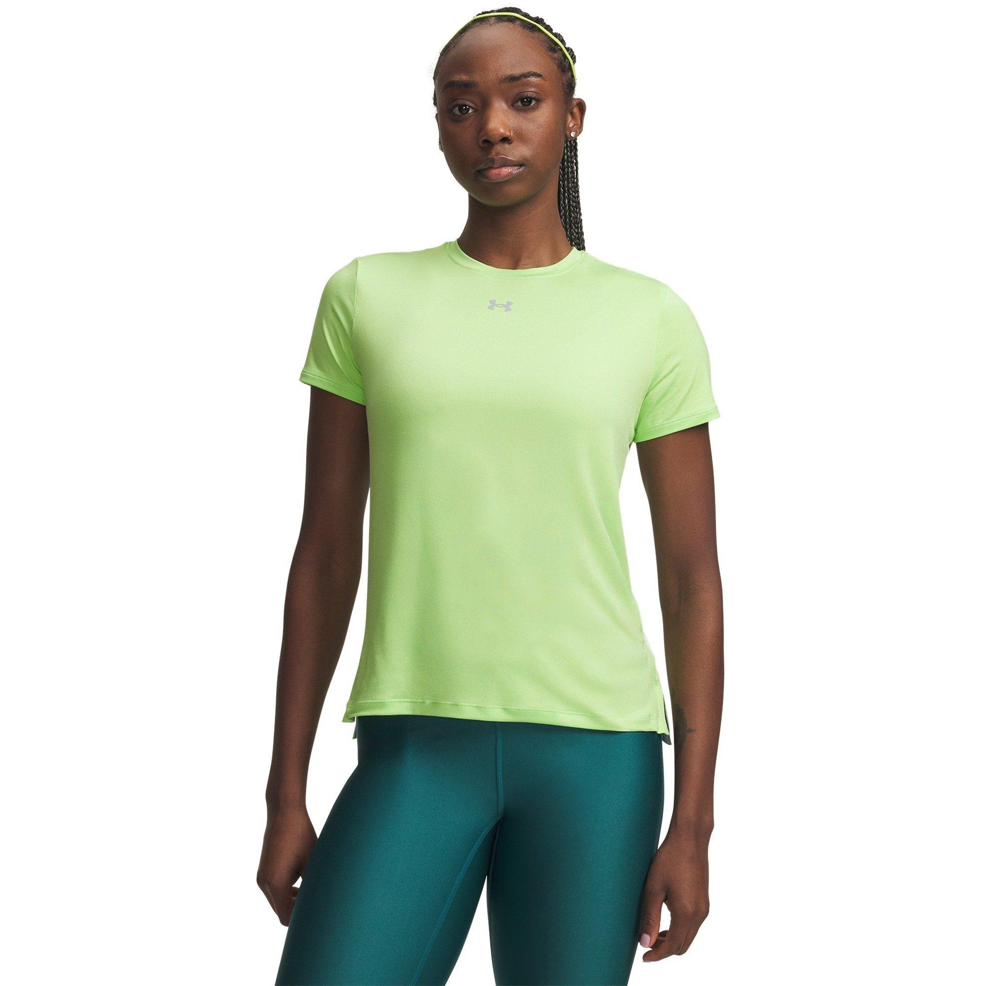 Under Armour Women's Vanish Short Sleeve Performance Gym Top - Lime/Grey - 14 (L)