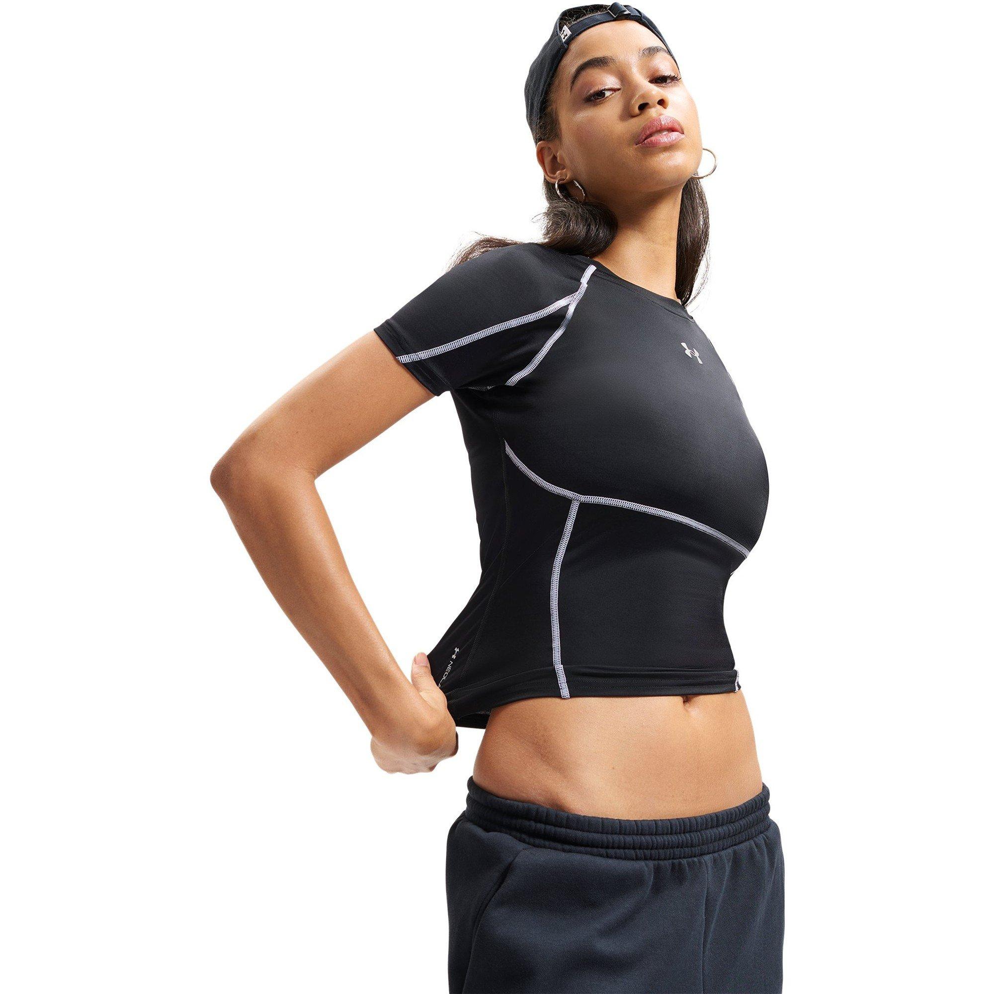 Ultimate Black - Under Armour - Womens HeatGear® Elite Short Sleeve Performance Gym Top - 1