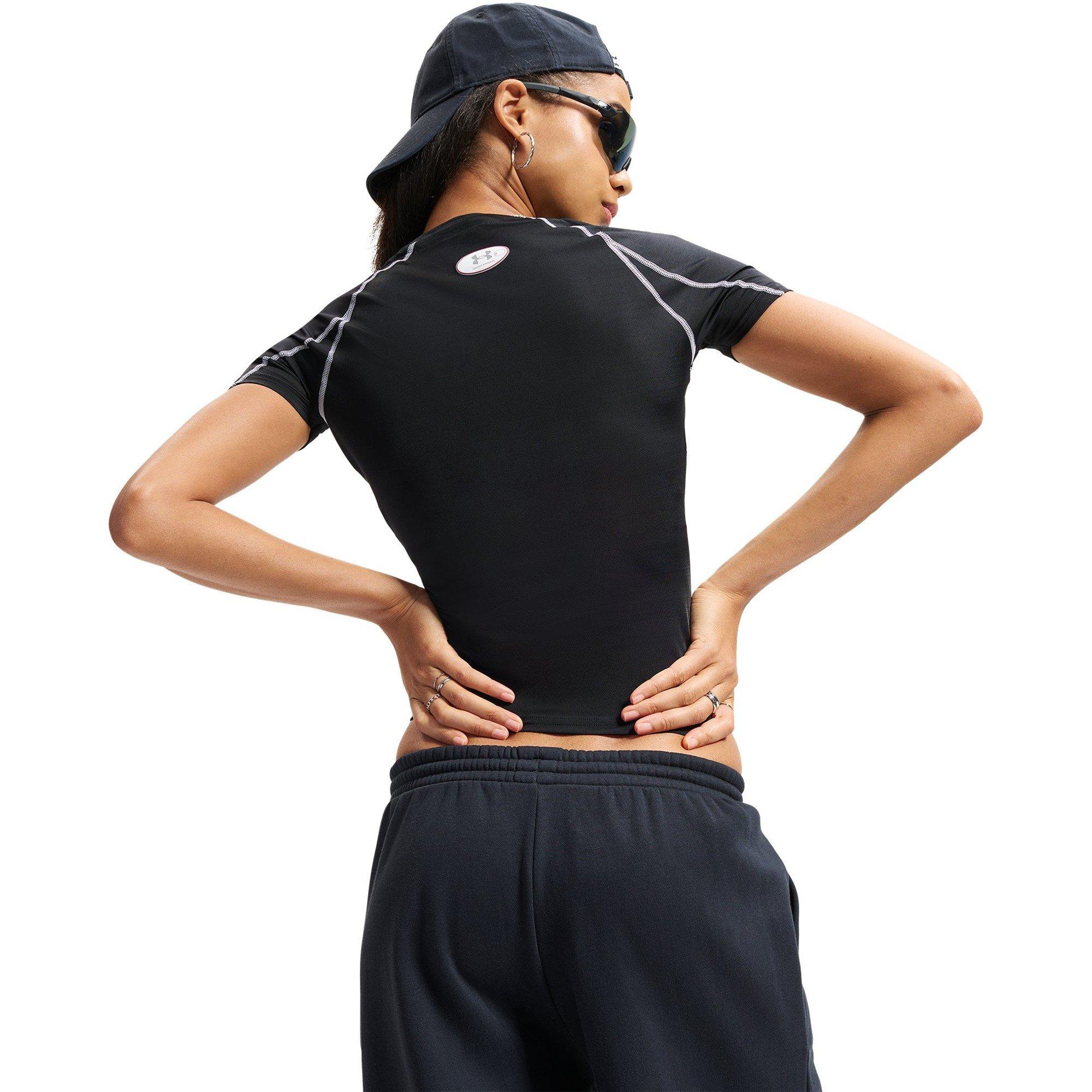 Ultimate Black - Under Armour - Womens HeatGear® Elite Short Sleeve Performance Gym Top - 2