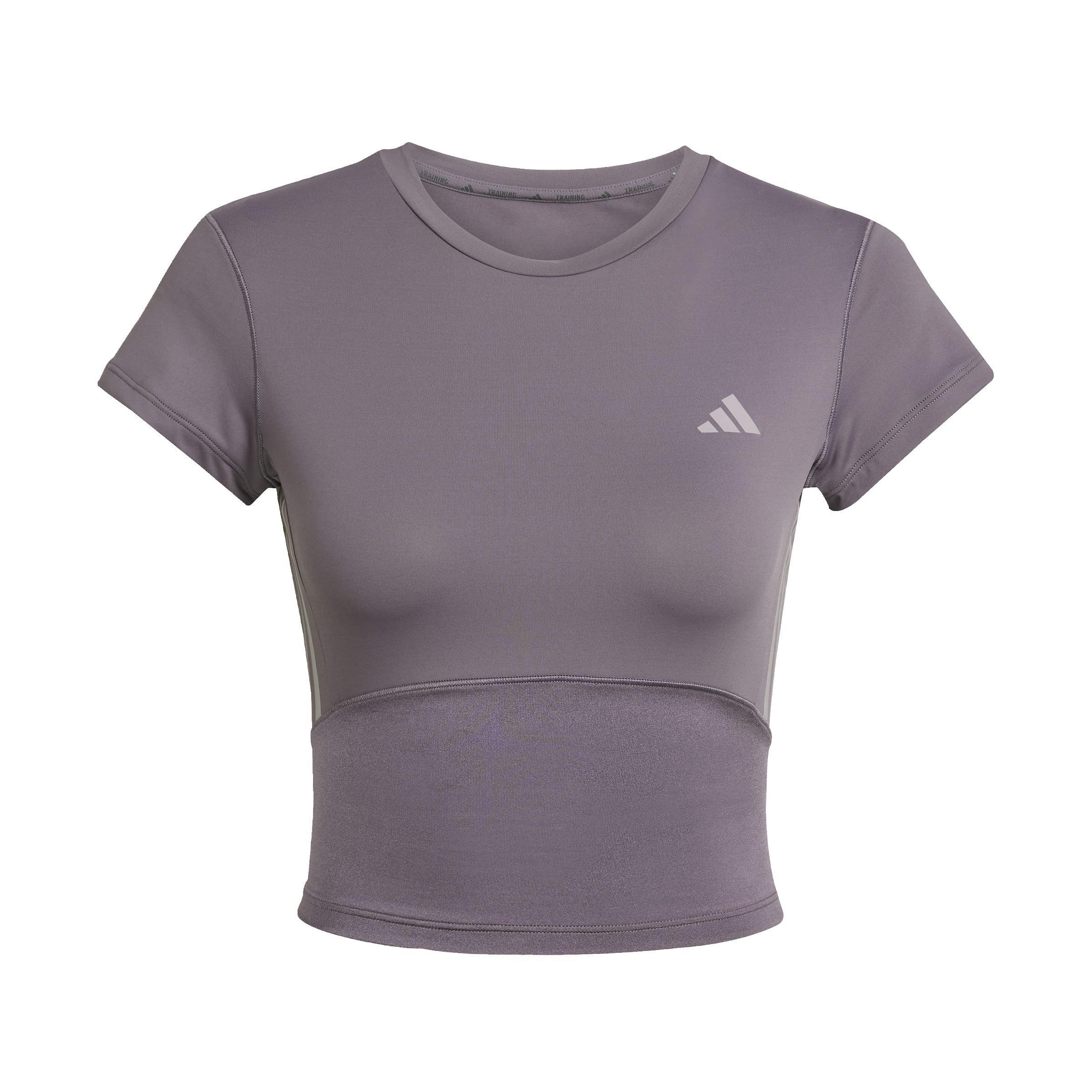 Grey Strata - adidas - Women's Short-Sleeve Performance Gym Top - 1