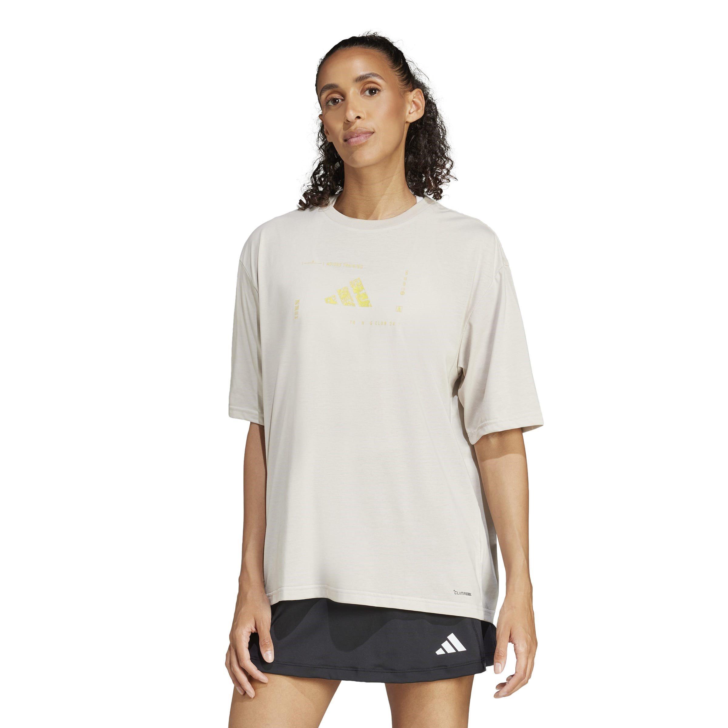 Wonder Alumina - adidas - Women's Box Logo Short-Sleeve Performance Gym Top - 2