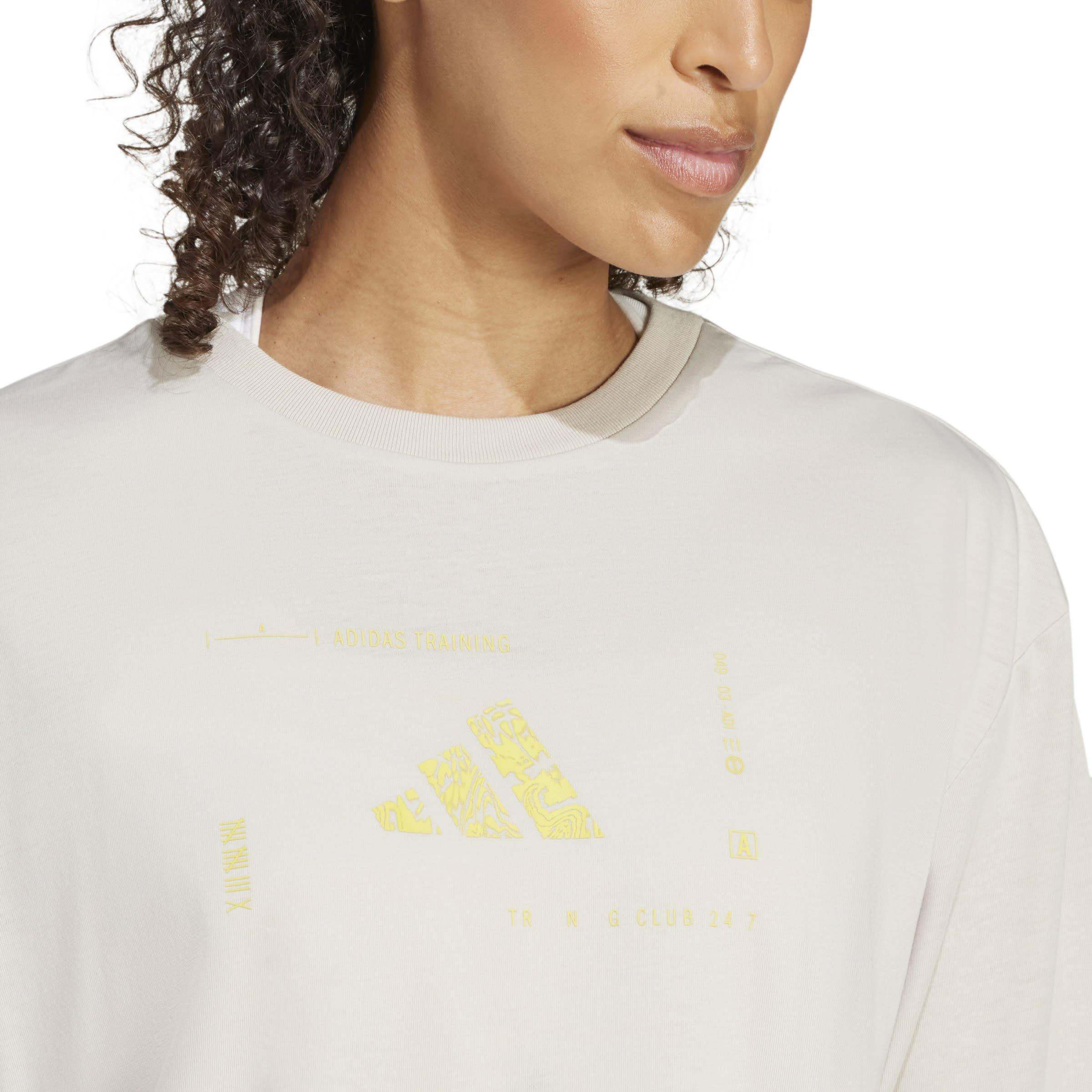 Wonder Alumina - adidas - Women's Box Logo Short-Sleeve Performance Gym Top - 5