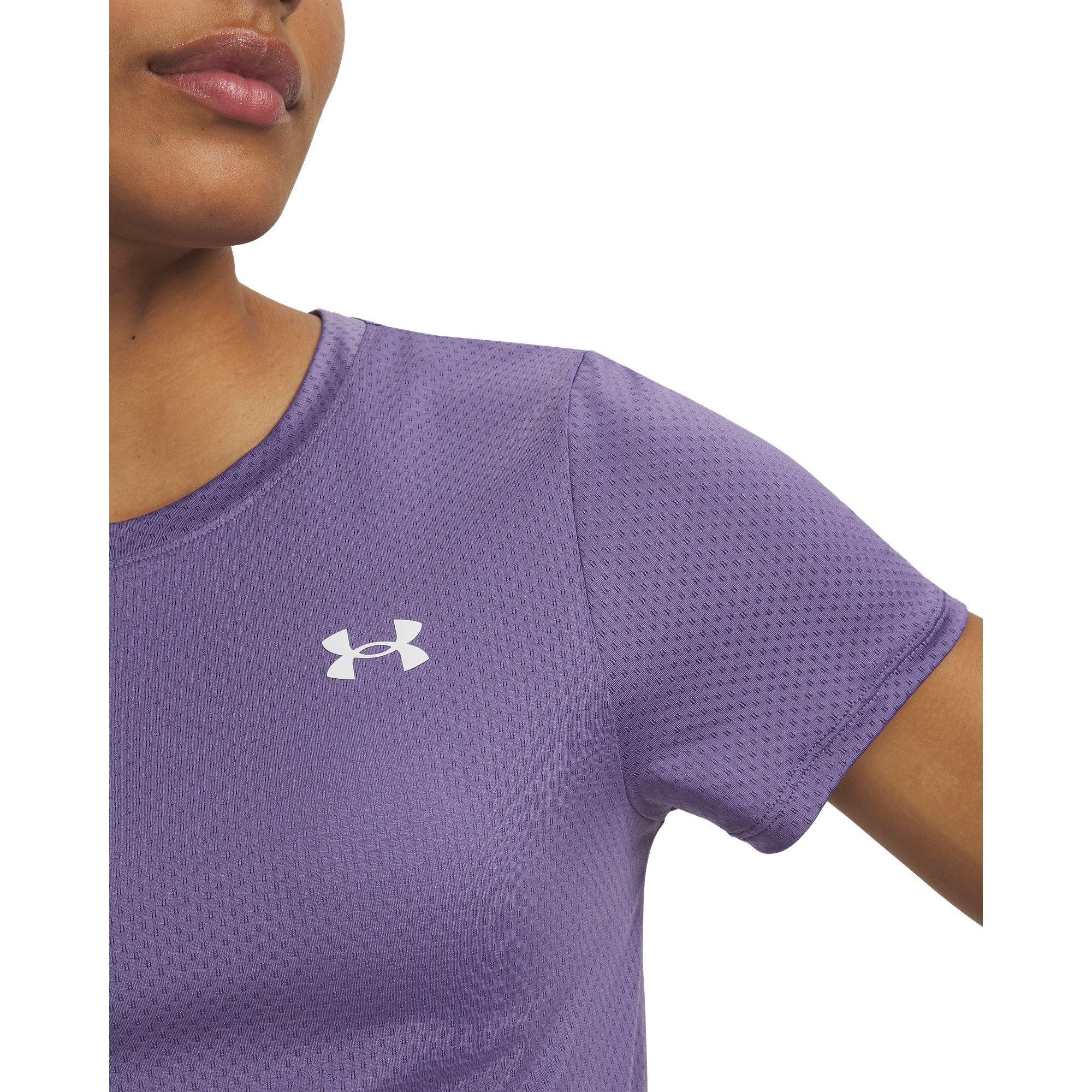 Purple Luxe/Wht - Under Armour - Women's Short Sleeve Performance Gym Top - 3