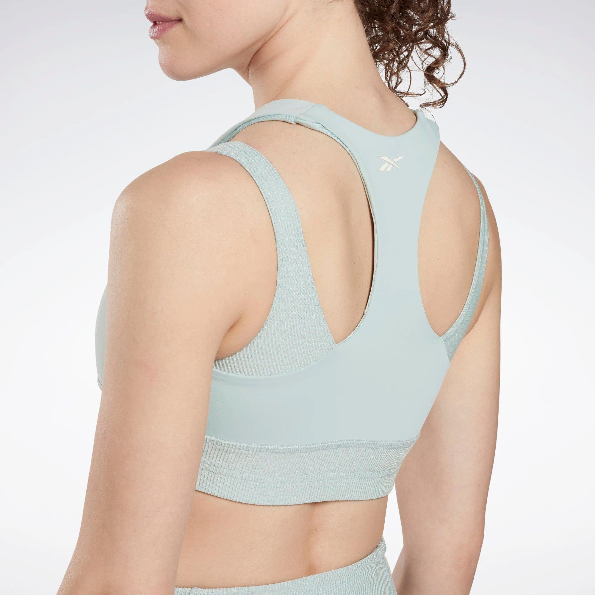 Seaside Grey - Reebok - Studio Layered Womens Medium Support Sports Bra - 5
