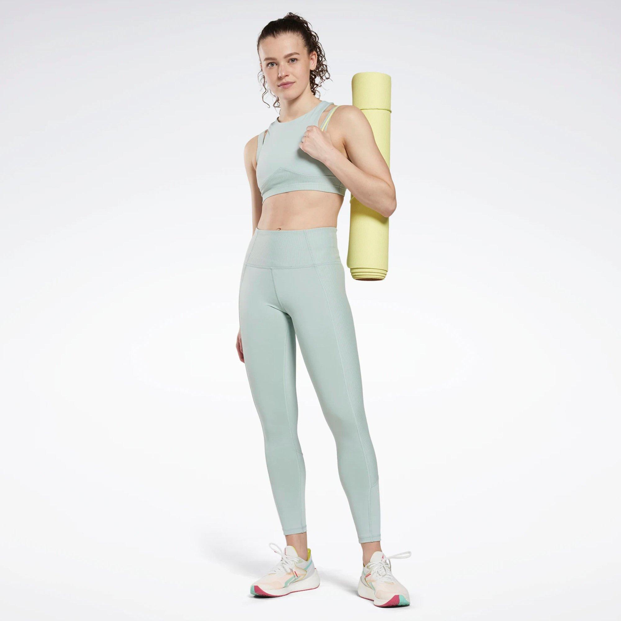 Seaside Grey - Reebok - Studio Layered Womens Medium Support Sports Bra - 6