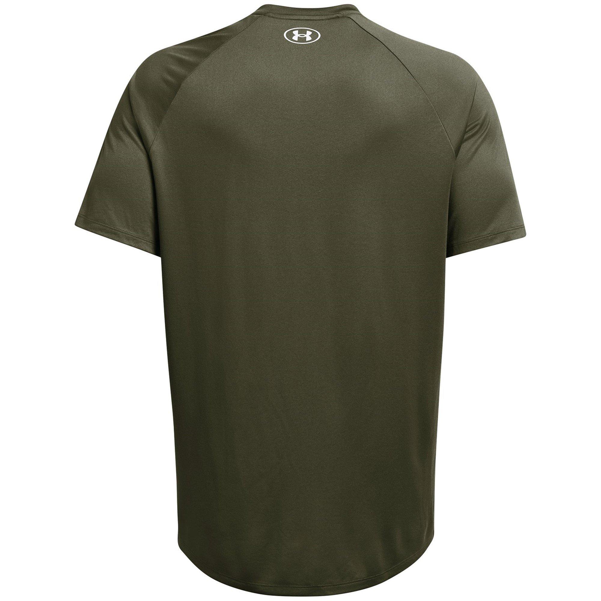 Marine Grn/Wht - Under Armour - Tech Print Short-Sleeve Performance Gym Top - 4