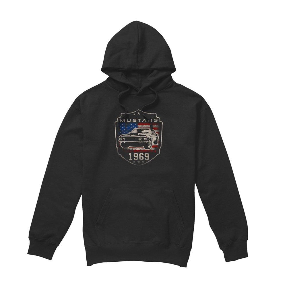 Black - Ford - Ford Mustang 1969 Flag Hoodie Black - 4