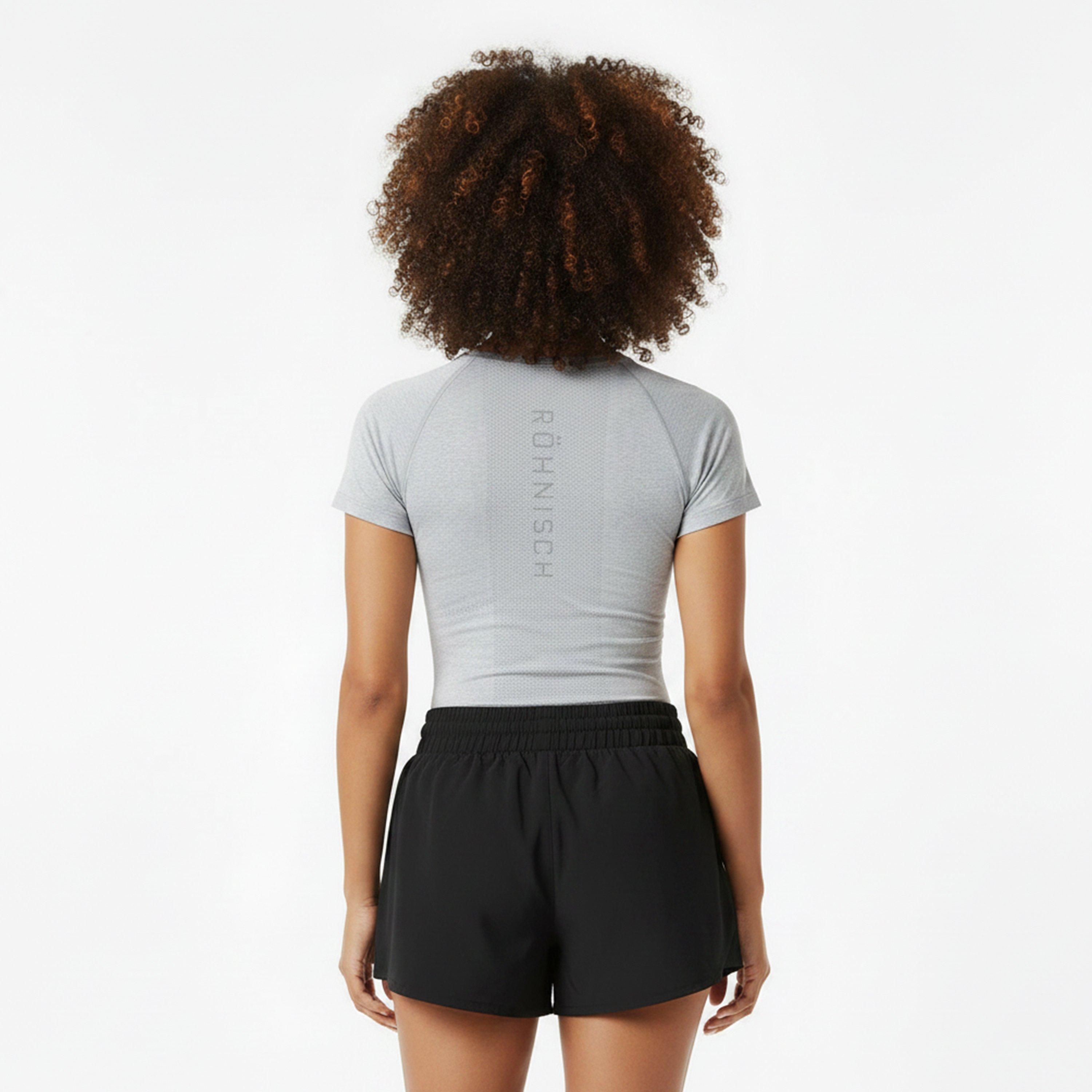 Grey Melange - Rohnisch - Women's Flex Tee Short Sleeve Performance Gym Top - 4