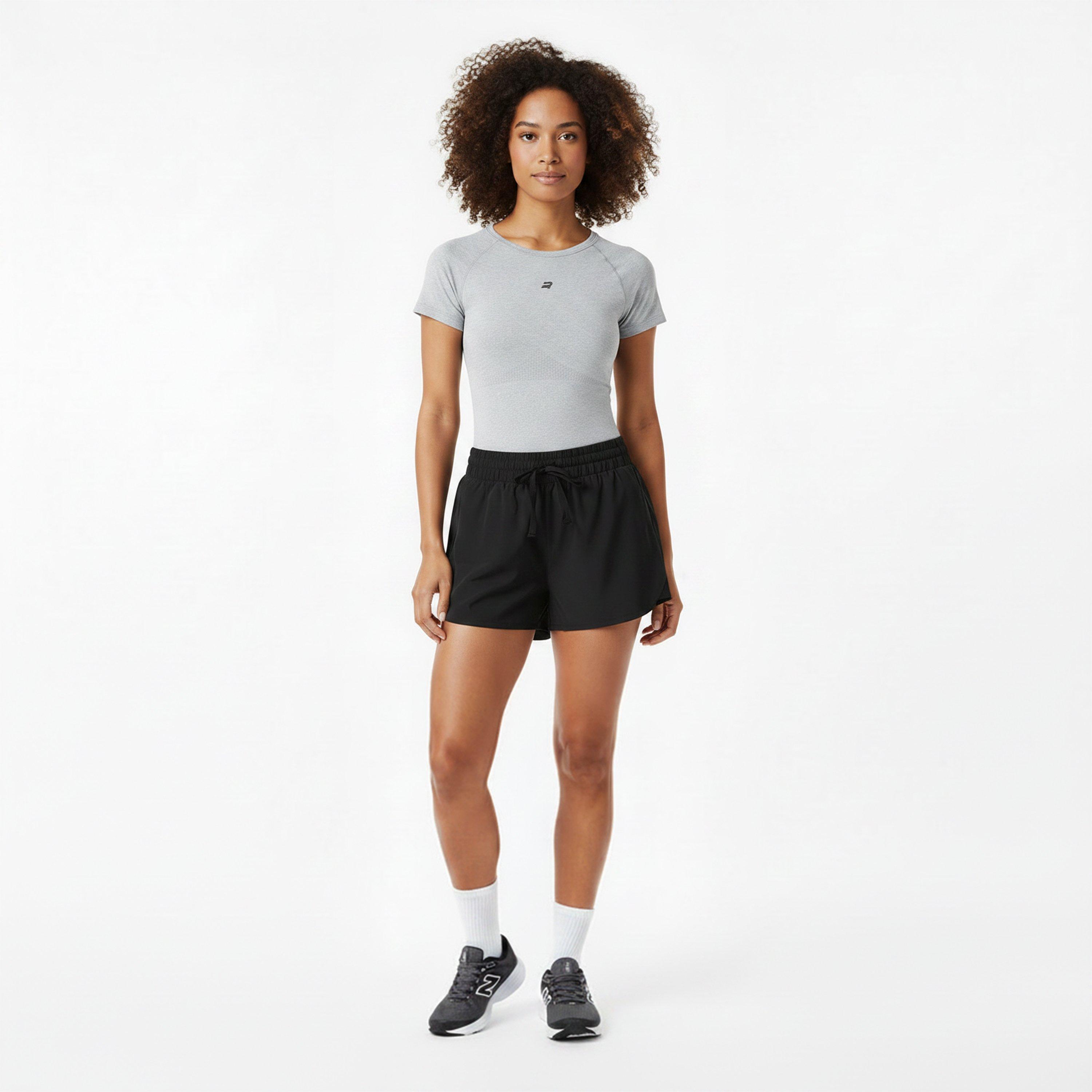 Grey Melange - Rohnisch - Women's Flex Tee Short Sleeve Performance Gym Top - 5