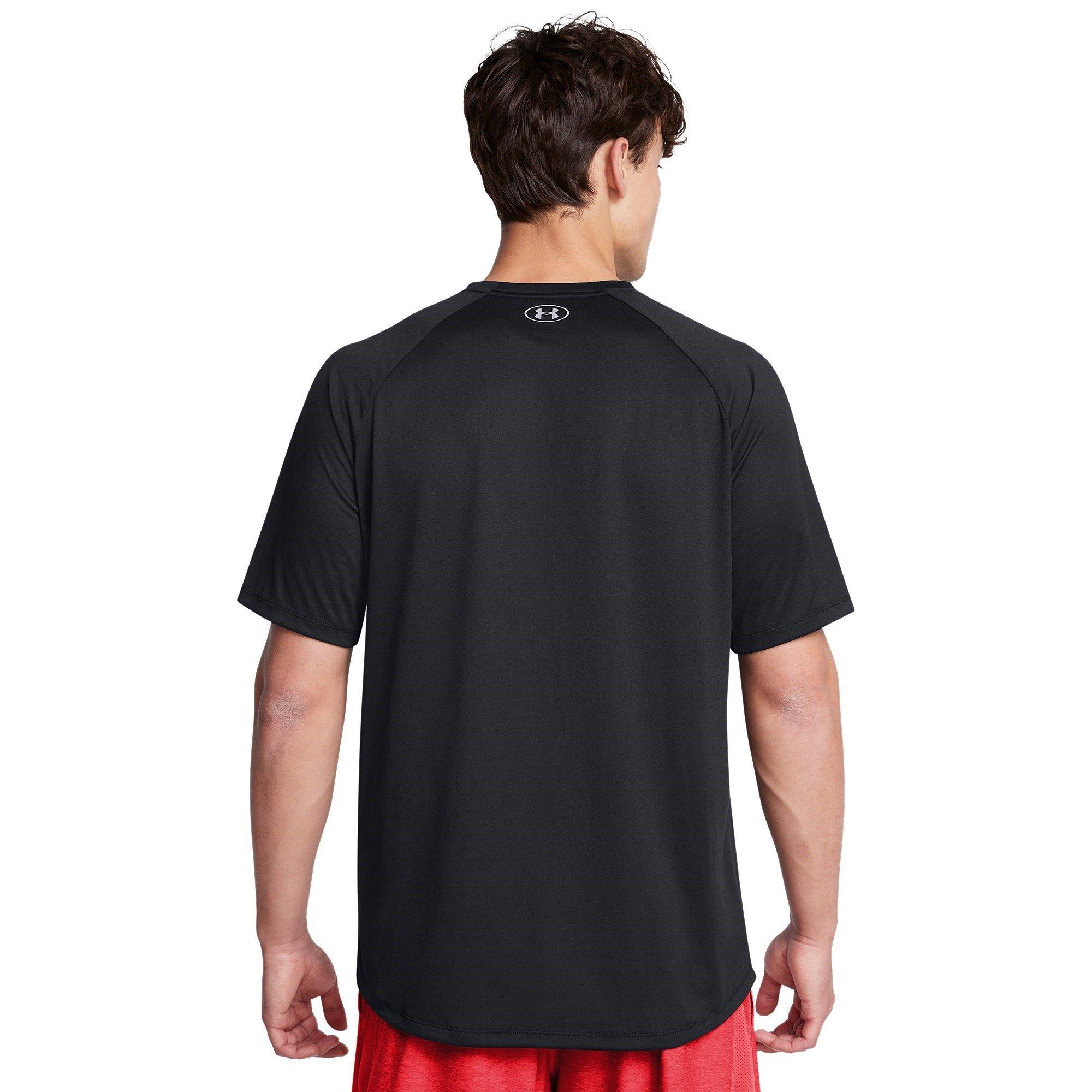 Black/Mod Gray - Under Armour - Tech Novelty Short-Sleeve Performance Gym Top - 3