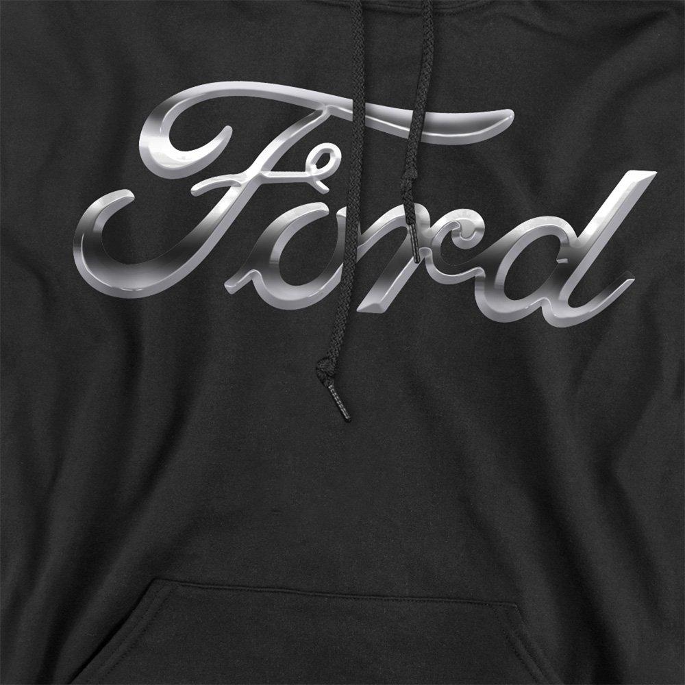 Black - Ford - Ford Chrome Ford Logo Hoodie Black - 2