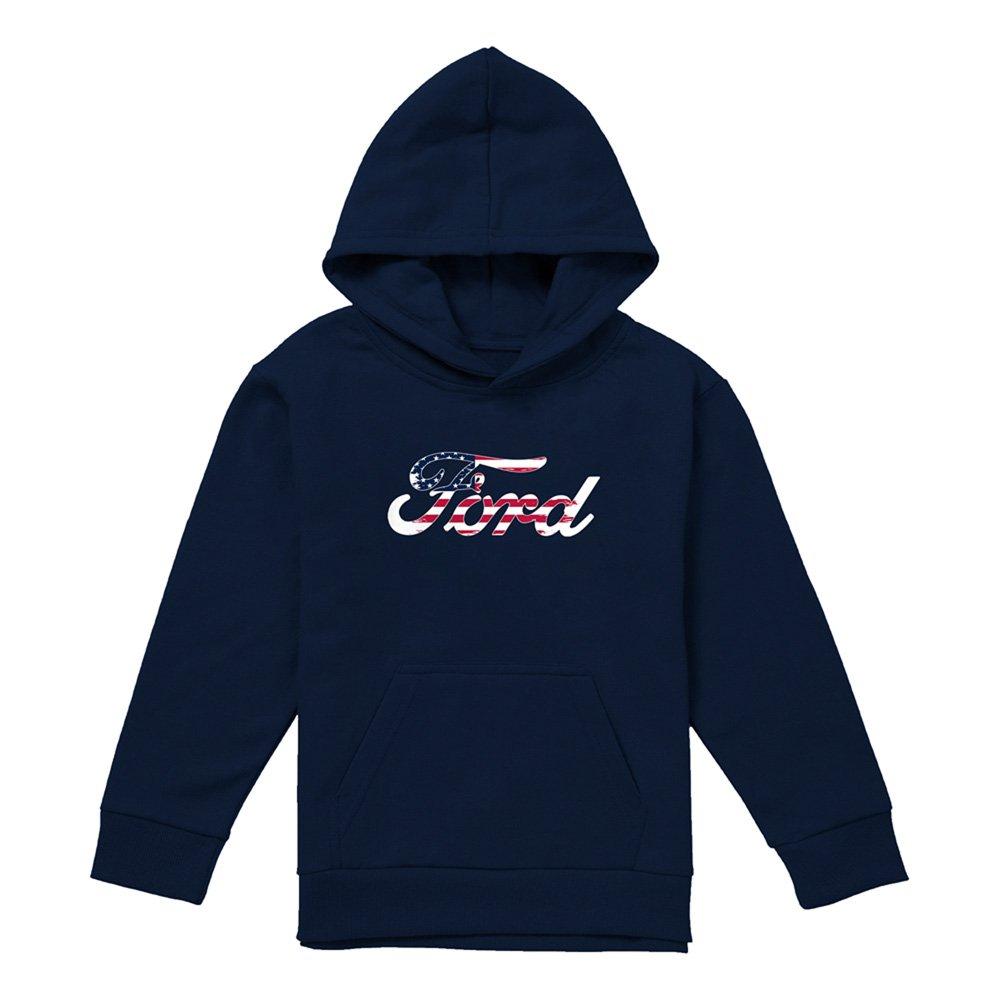 Navy - Ford - Ford Flag Logo Youth Pull-Over Hoodie Navy - 1