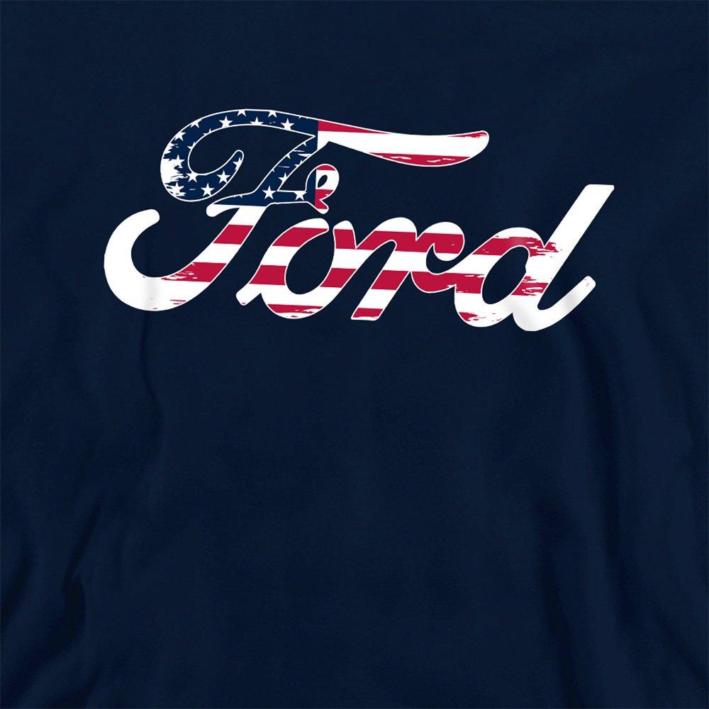 Navy - Ford - Ford Flag Logo Youth Pull-Over Hoodie Navy - 2