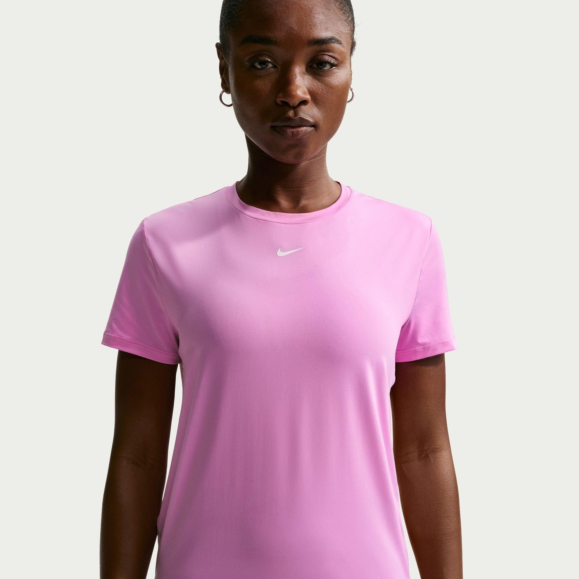 Nike Women's Dri-Fit One Standard Fit Short-Sleeve Top - Light Magenta - 14 (L)