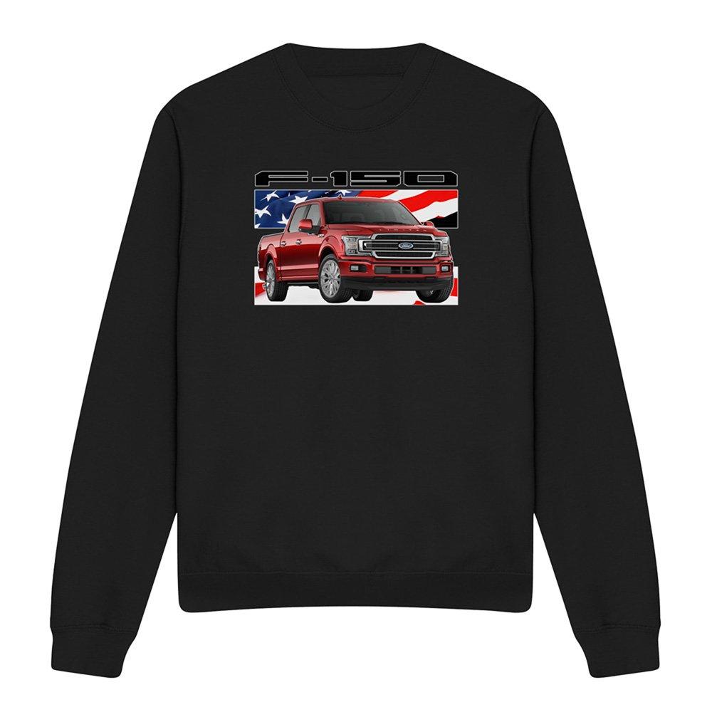 Black - Ford - Ford Trucks F 150 Flag Sweatshirt Black - 4