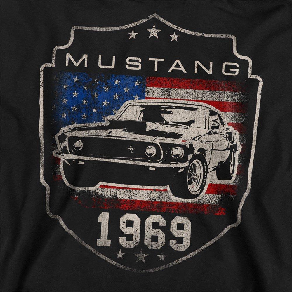 Black - Ford - Ford Mustang 1969 Flag Sweatshirt Black - 2