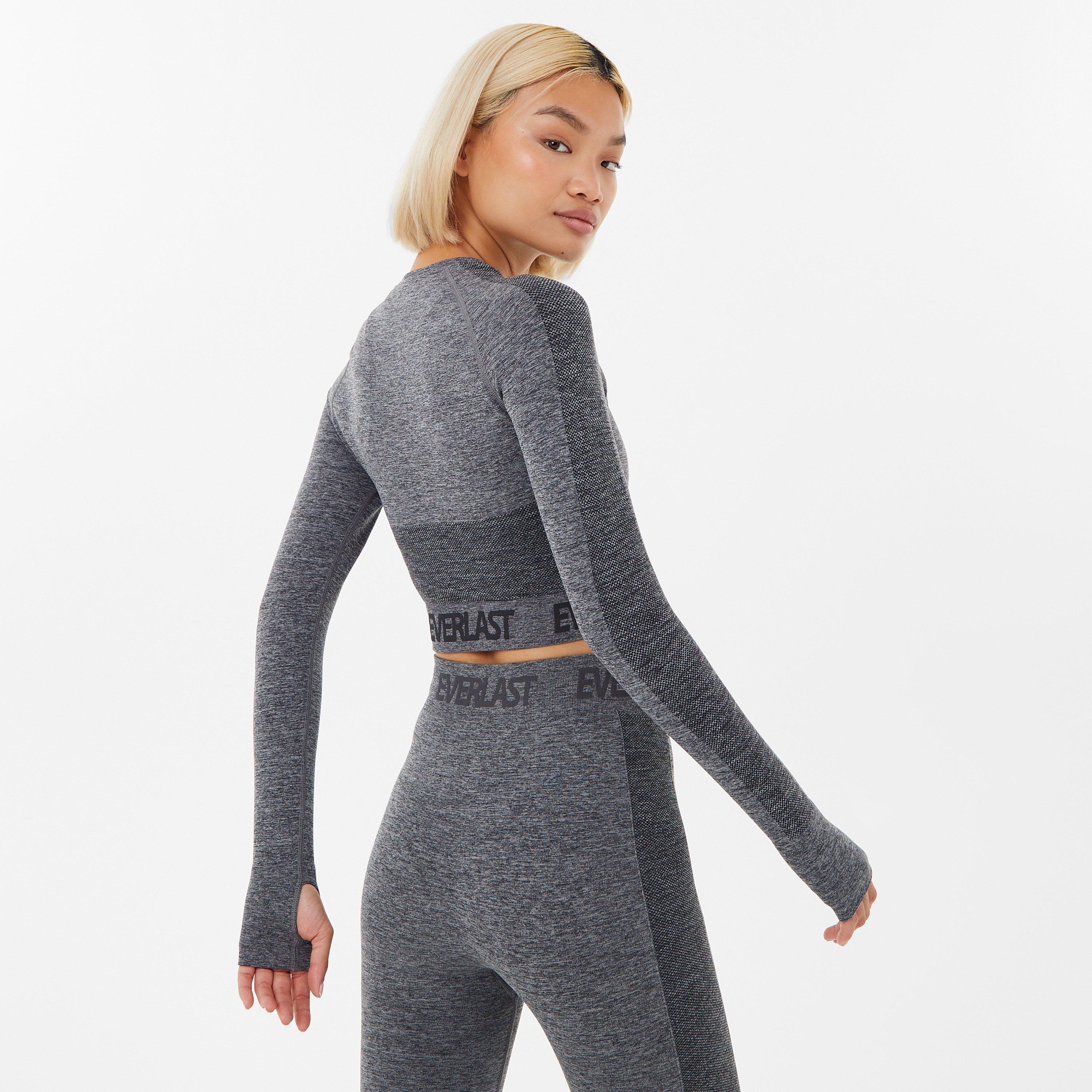 Kulsort meleret - Everlast - Seamless Long Sleeve Crop Top Womens - 2