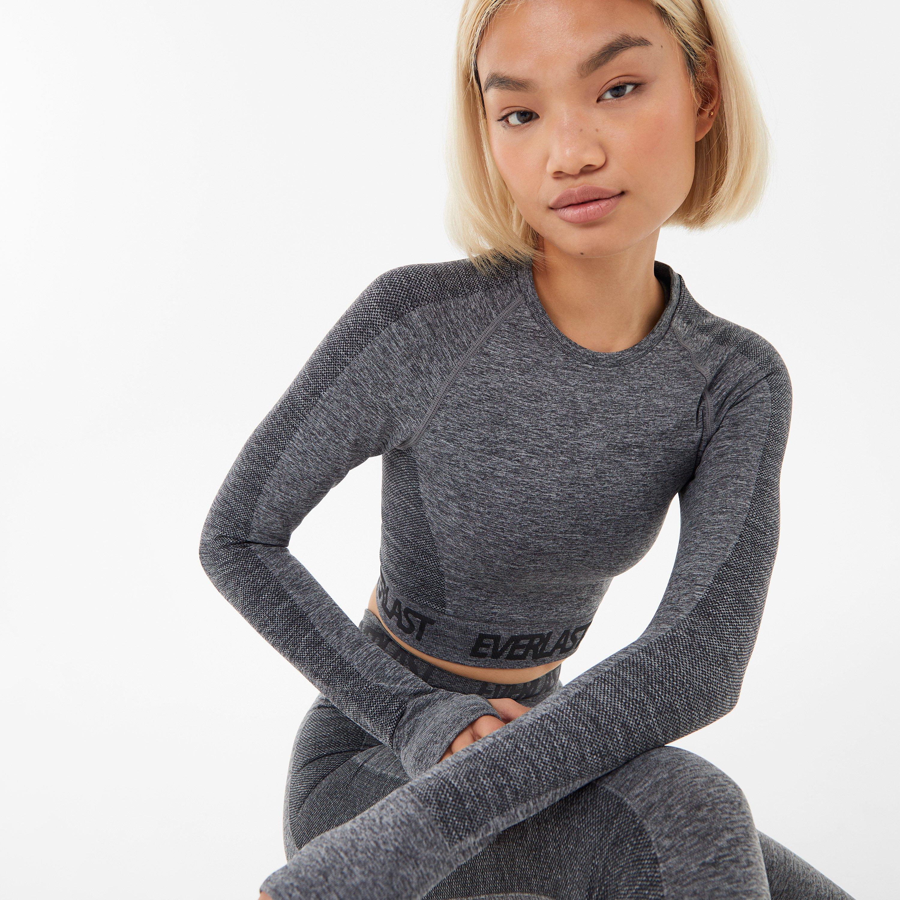 Kulsort meleret - Everlast - Seamless Long Sleeve Crop Top Womens - 3