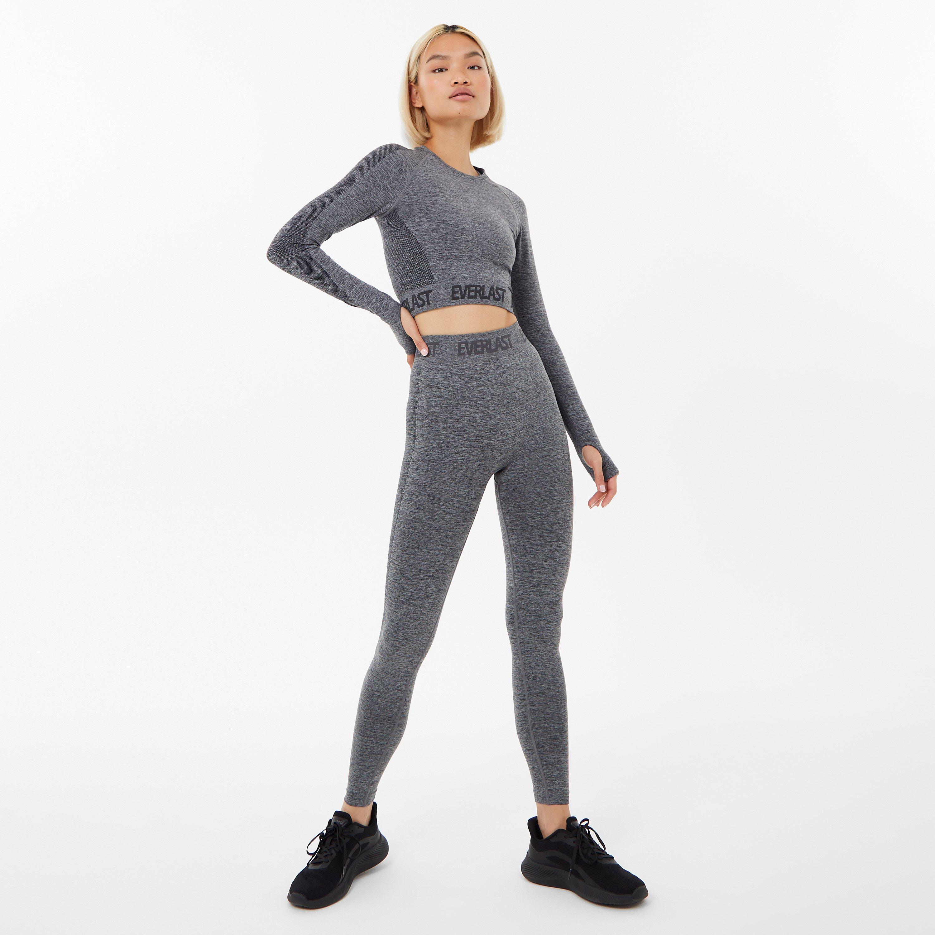 Kulsort meleret - Everlast - Seamless Long Sleeve Crop Top Womens - 4