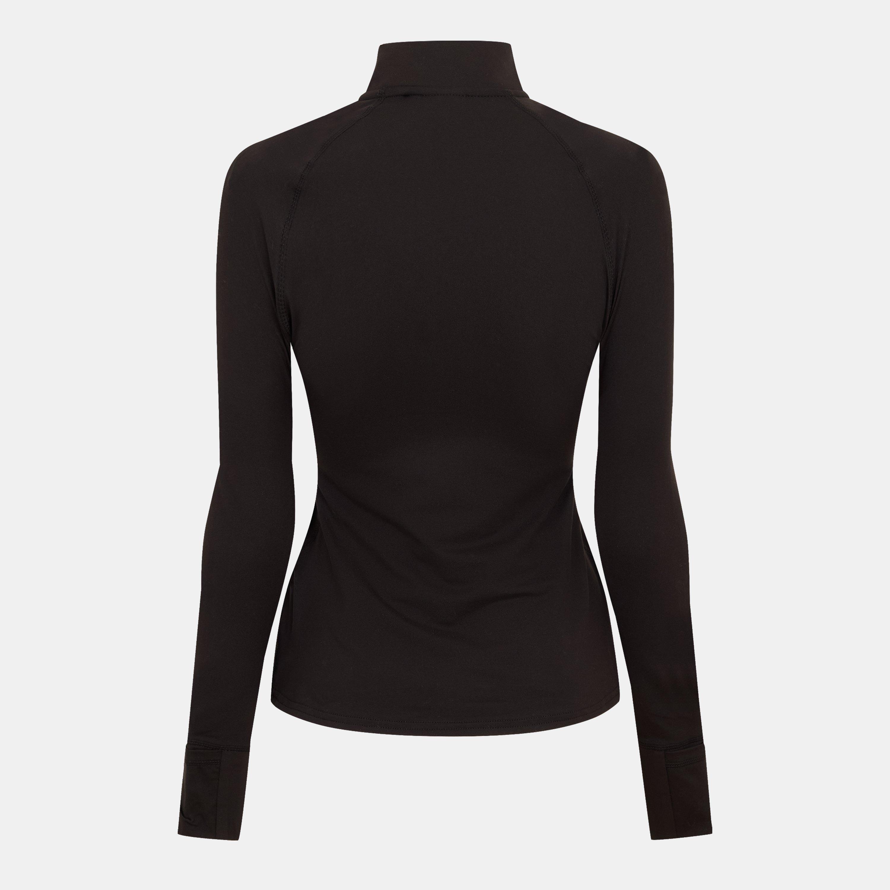 Preto - USA Pro - Long Sleeve Quarter Zip Top Womens - 2