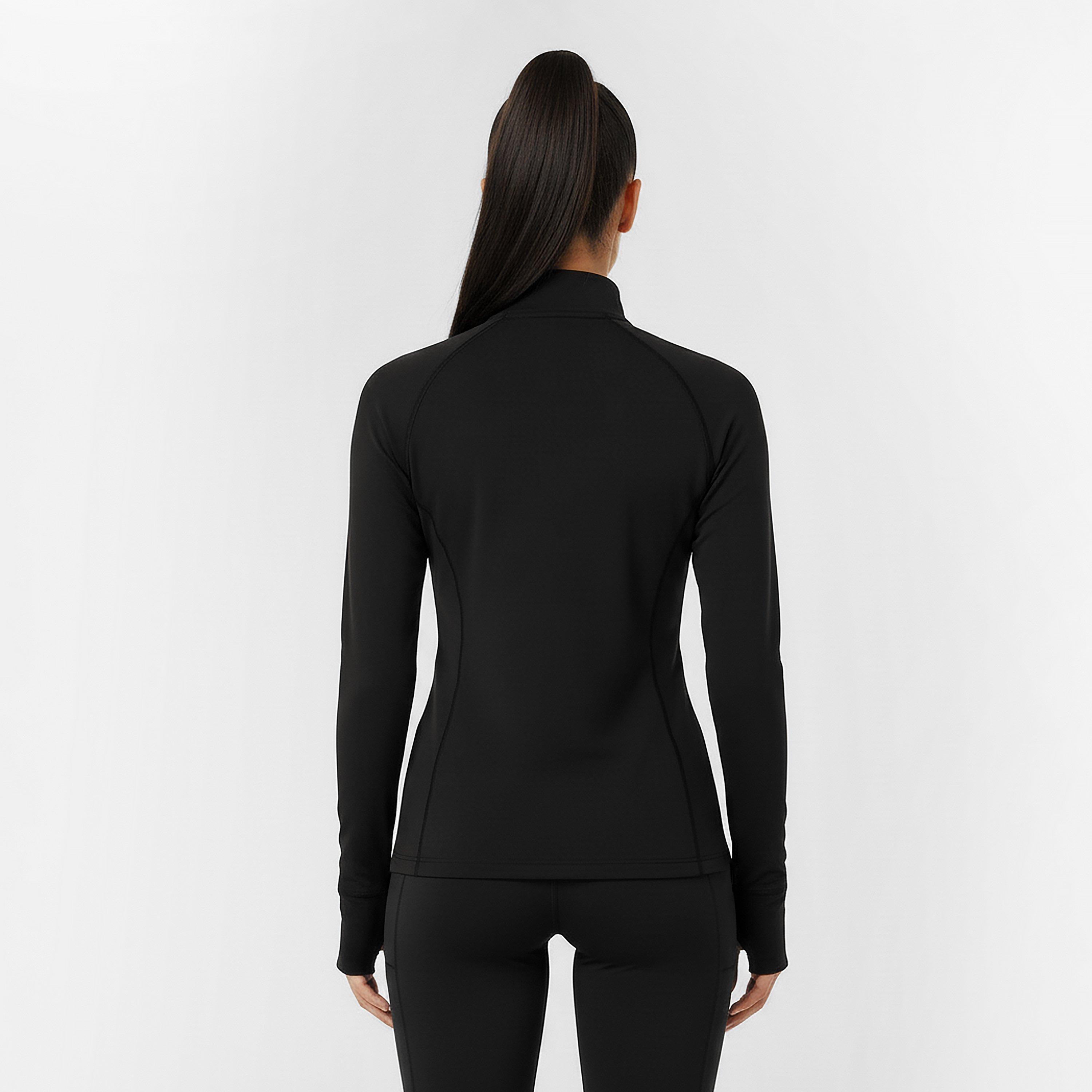 Preto - USA Pro - Long Sleeve Quarter Zip Top Womens - 4
