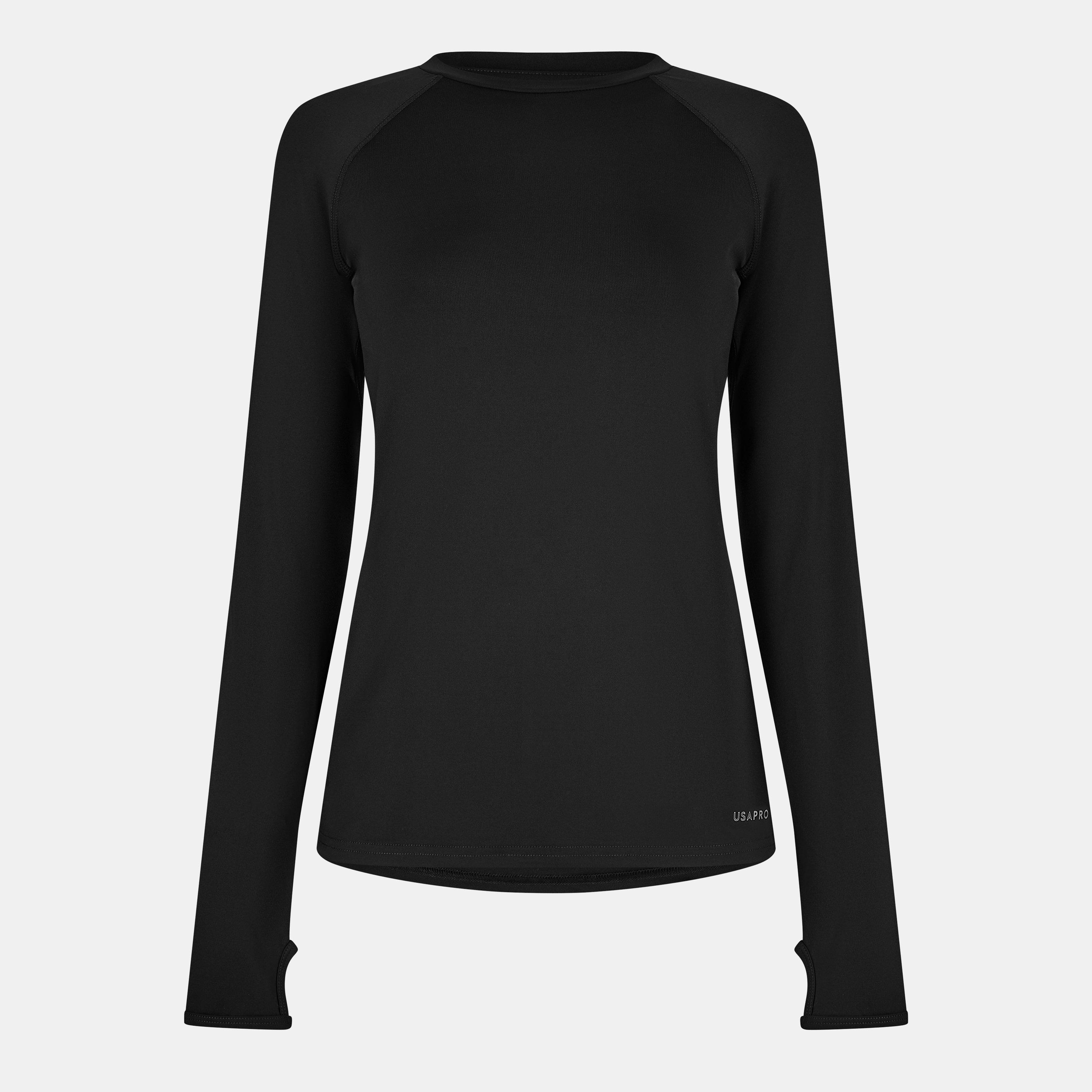 Black - USA Pro - Long Sleeve Top Womens - 1