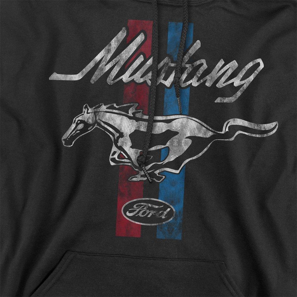 Black - Ford - Mustang Stripes Hoodie Black - 2