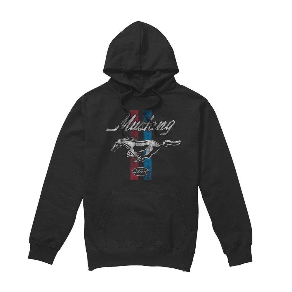 Black - Ford - Mustang Stripes Hoodie Black - 4