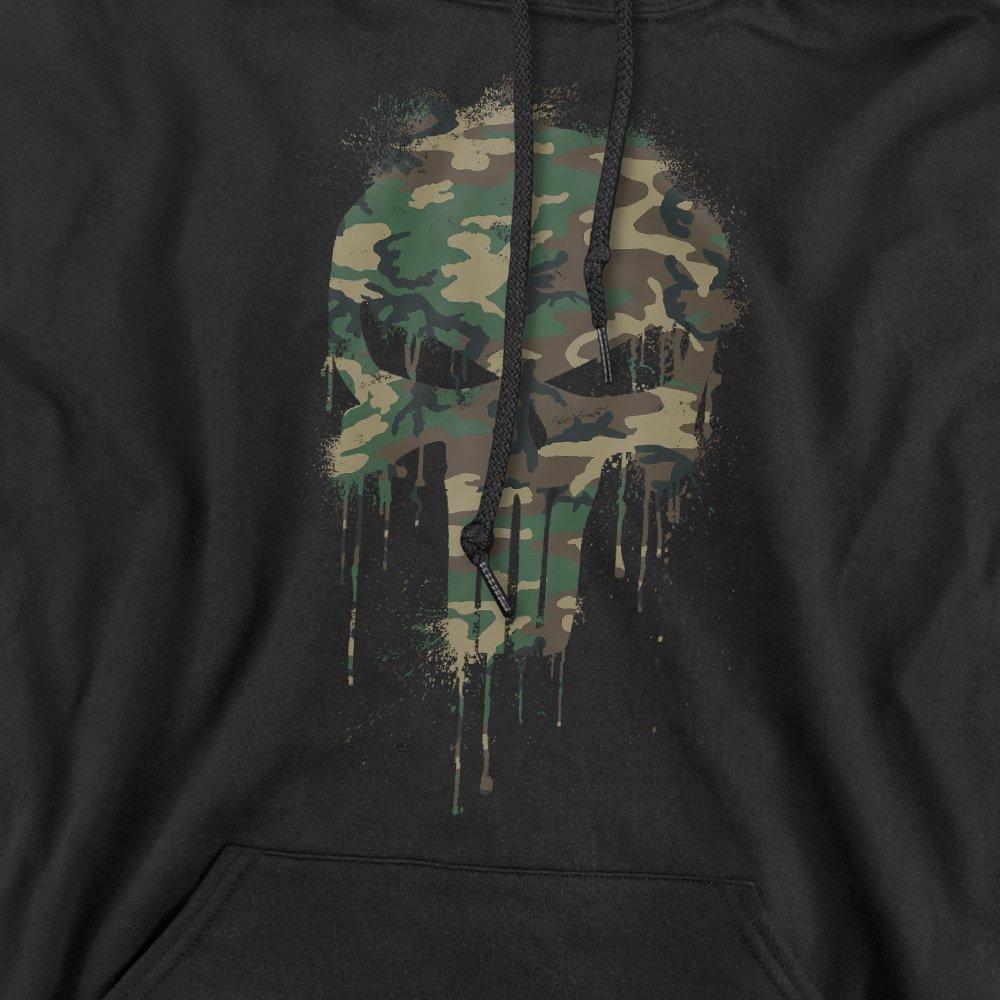 Black - Punisher - Punisher Skull Camo Cotton Hoodie Black - 2