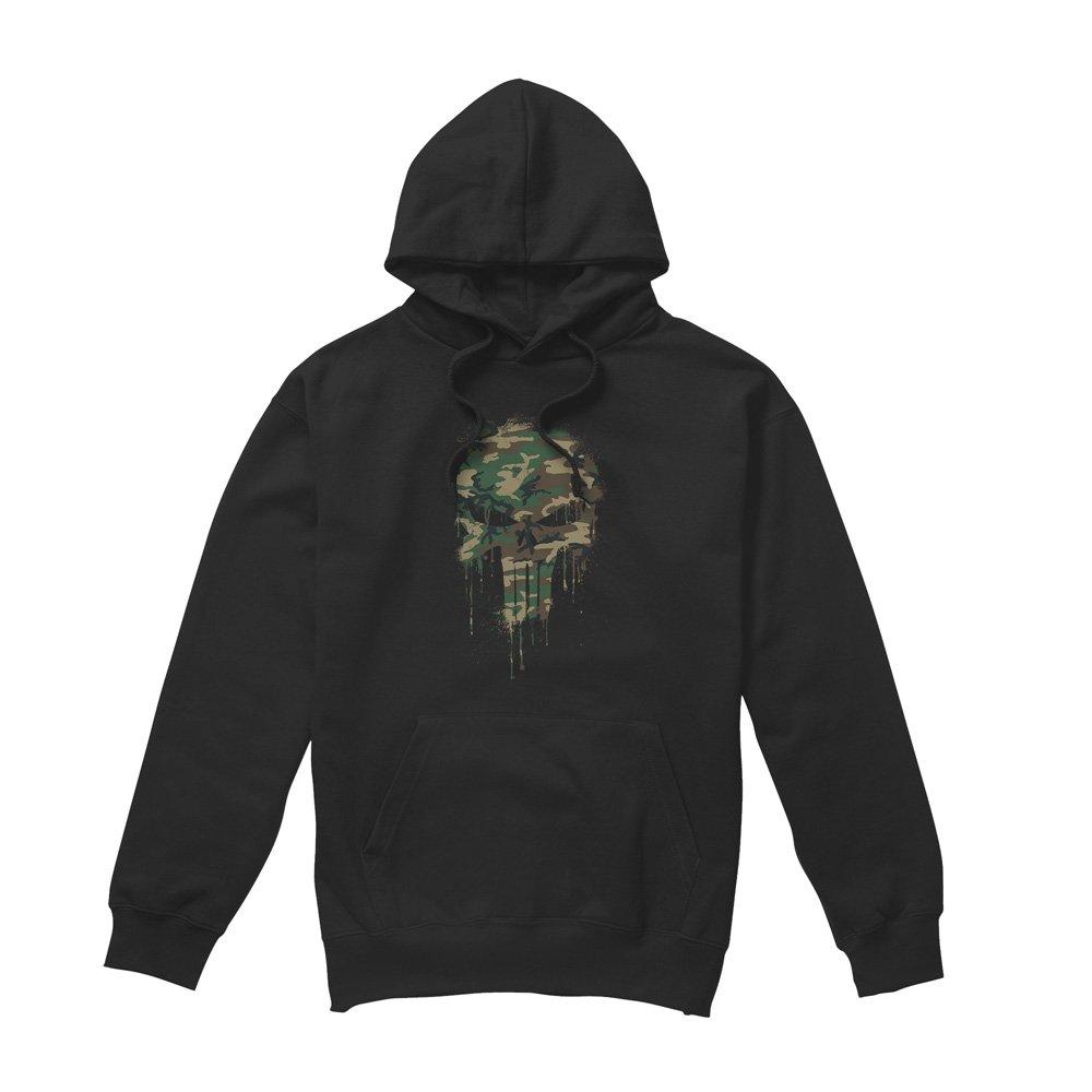 Black - Punisher - Punisher Skull Camo Cotton Hoodie Black - 4