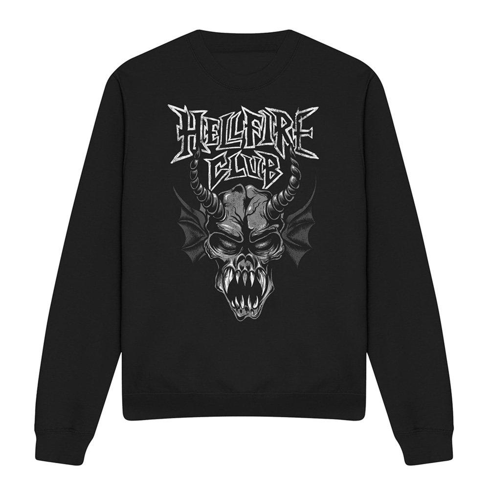 Black - Stranger Things - Stranger Things Hellfire Demon Face Sweatshirt Bl - 4