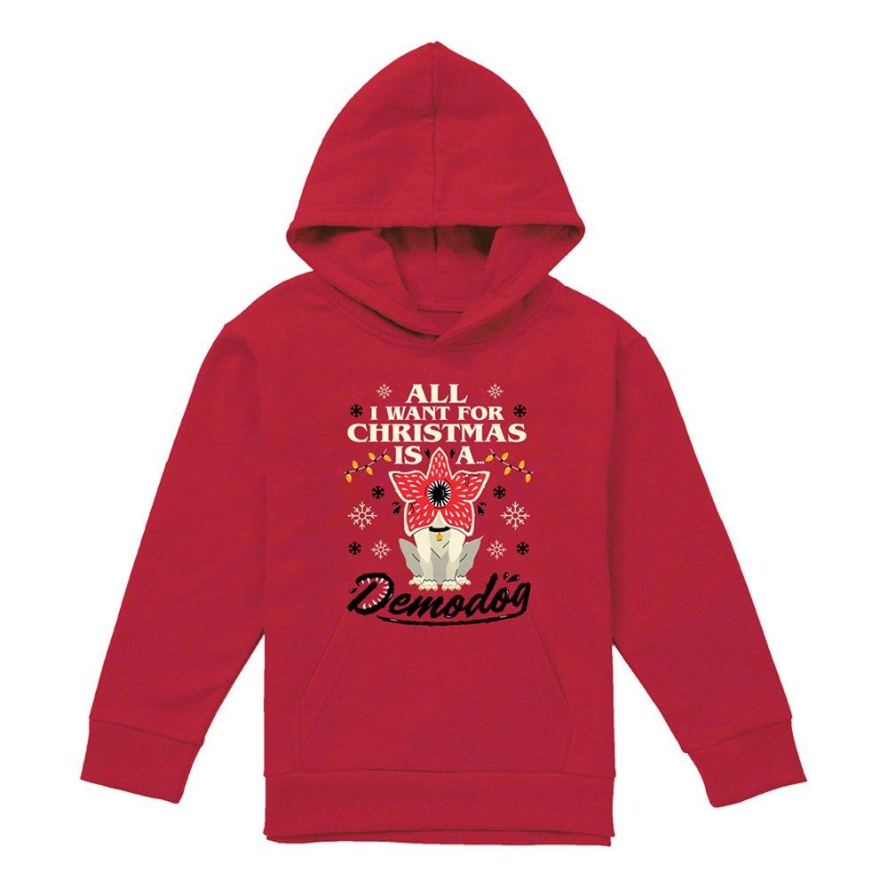 Red - Stranger Things - Stranger Things Demodog Christmas Youth Kids Pull- - 1