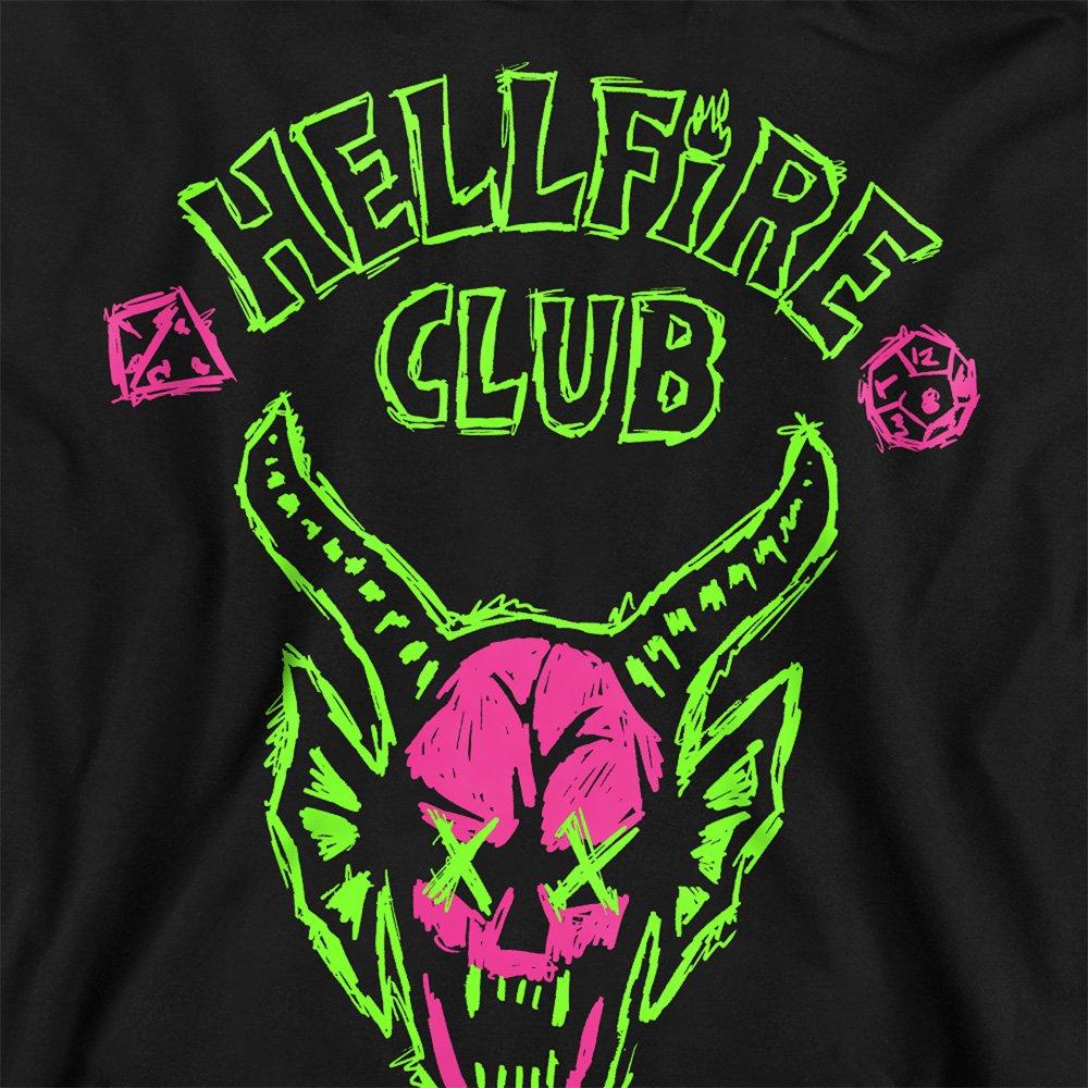 Black - Stranger Things - Stranger Things Hellfire Neon Sketch Logo Sweatshi - 2