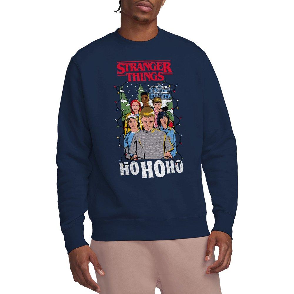 Navy - Stranger Things - Stranger Things Group Ho Ho Ho Christmas Sweatshir - 1