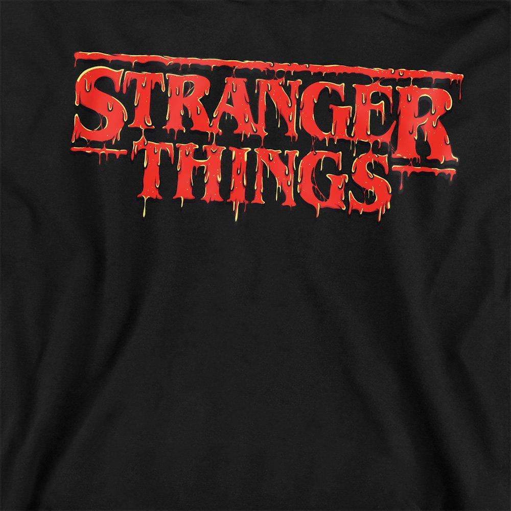Black - Stranger Things - Stranger Things Red Drip Logo Youth Kids Boy Girls - 2