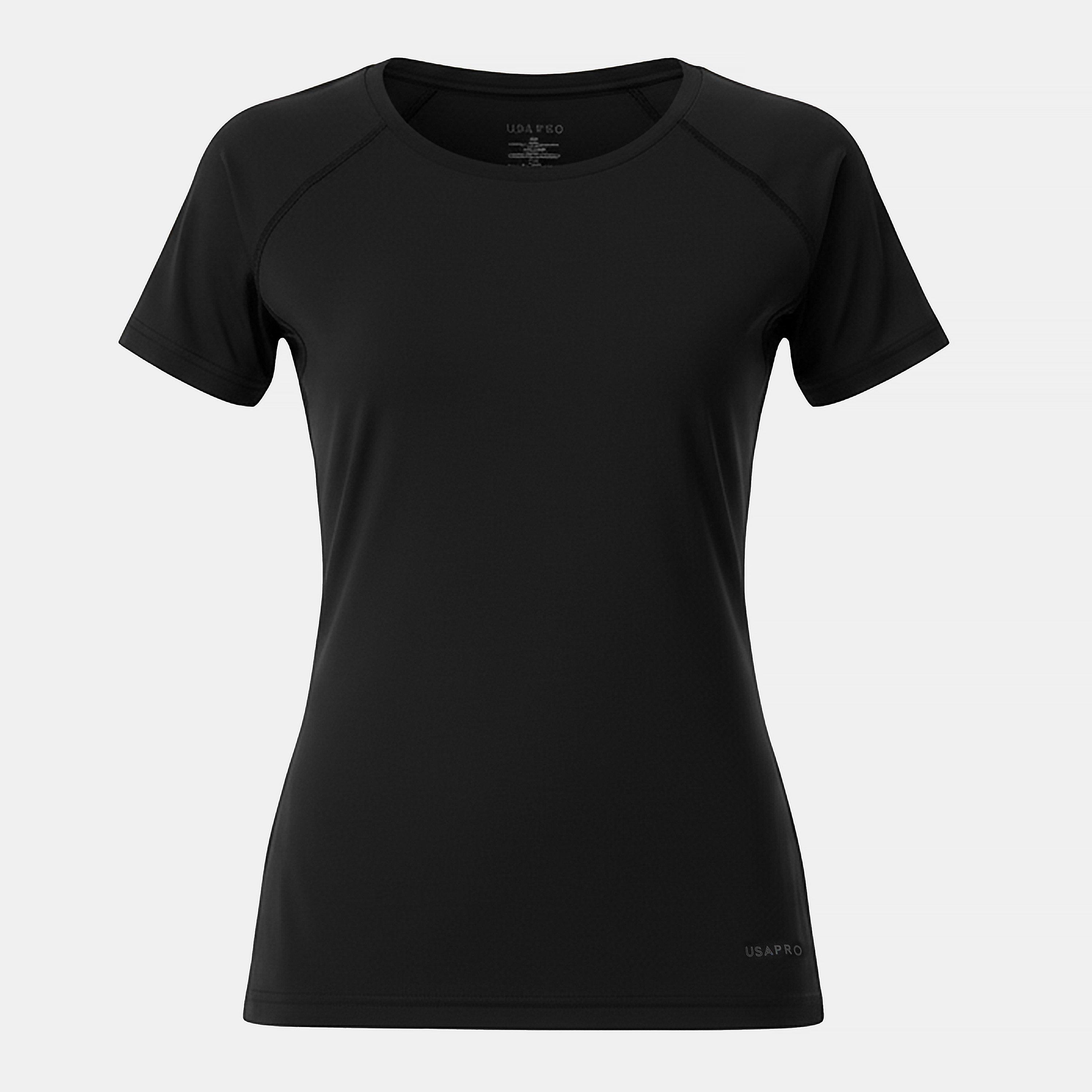 Usa Pro Women's Fitted Training T-Shirt - Black - 12 (40)