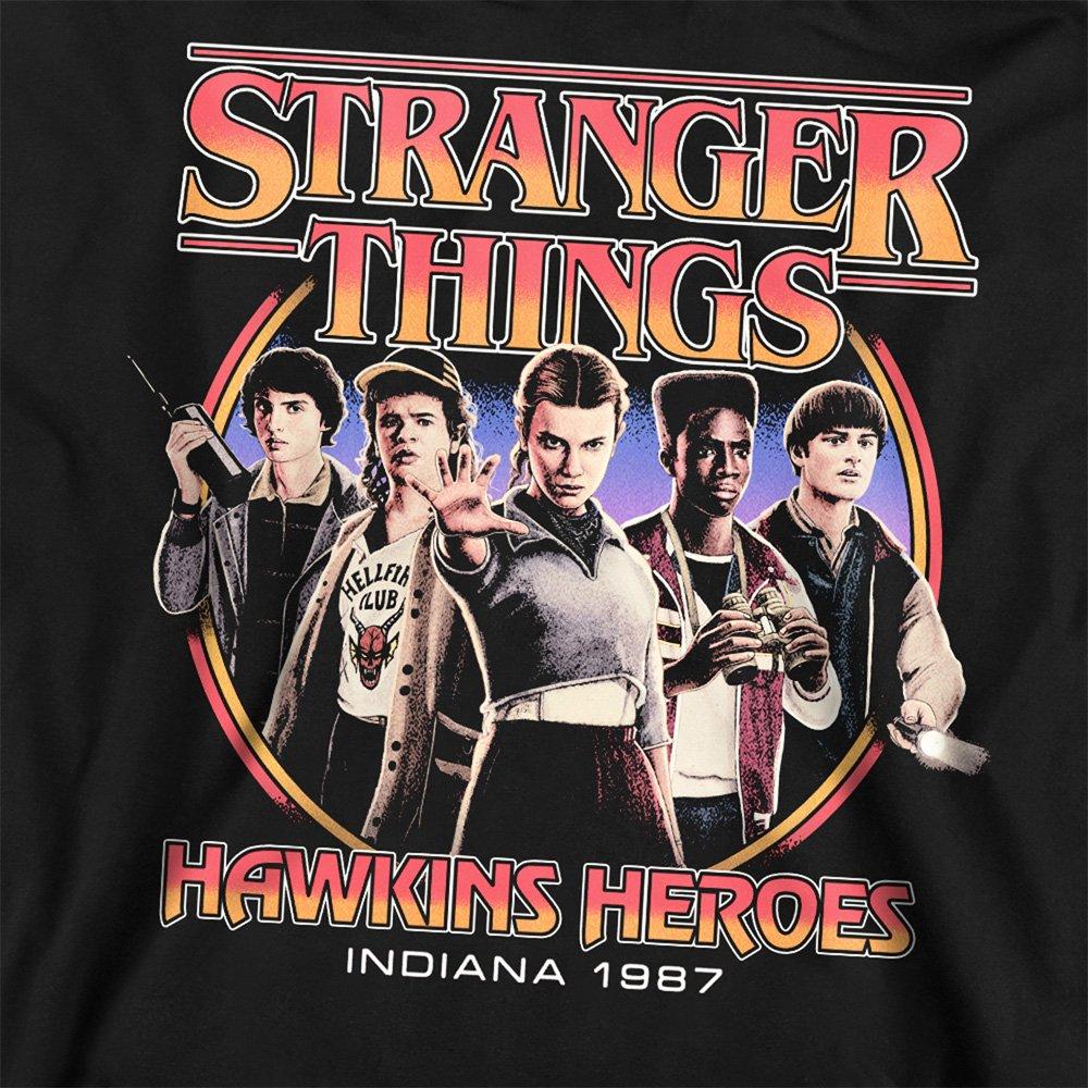 Black - Stranger Things - Stranger Things Hawkins Heroes Group 1987 Sweatshi - 2