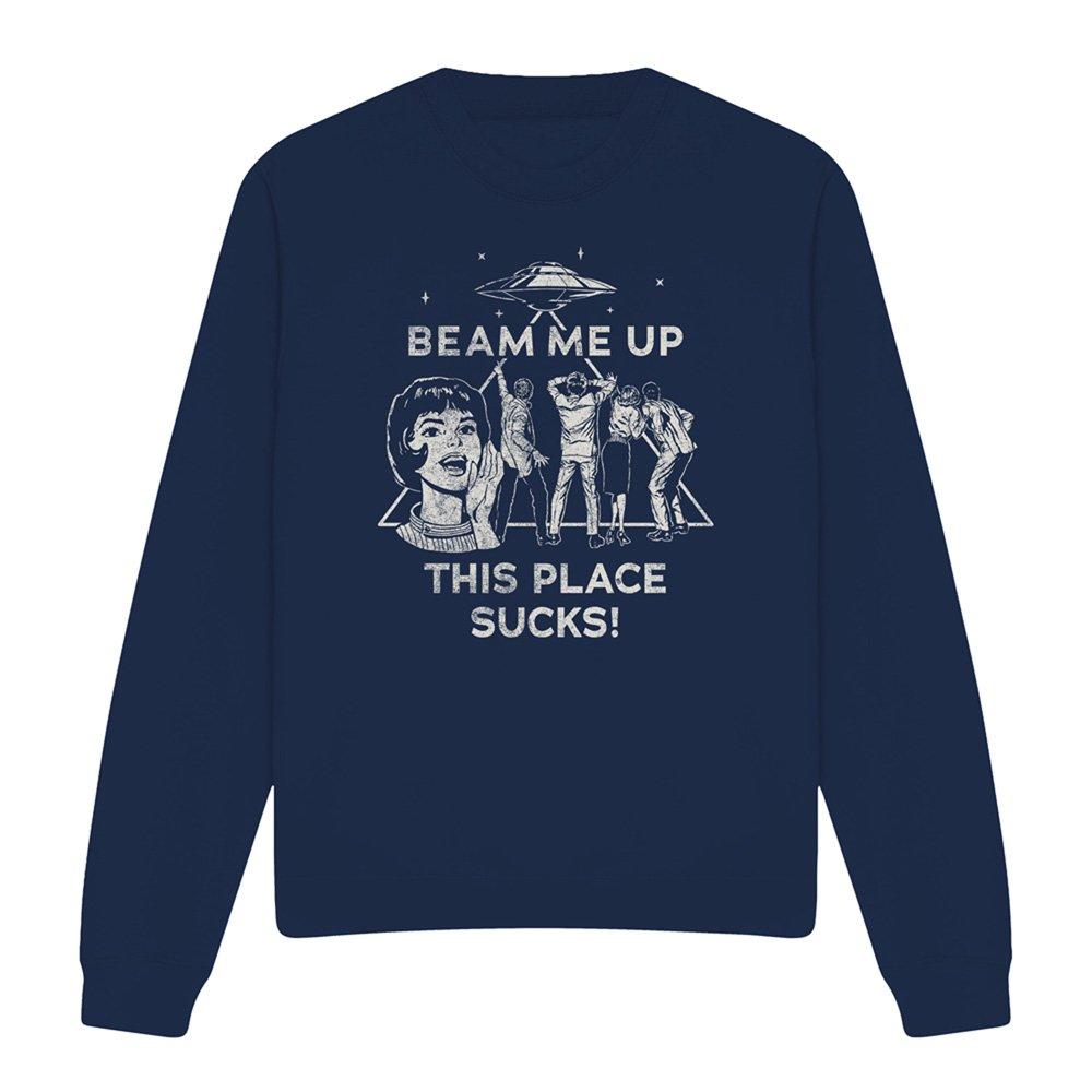 Navy - Stranger Things - Stranger Things Beam Me Up Sweatshirt Navy - 4