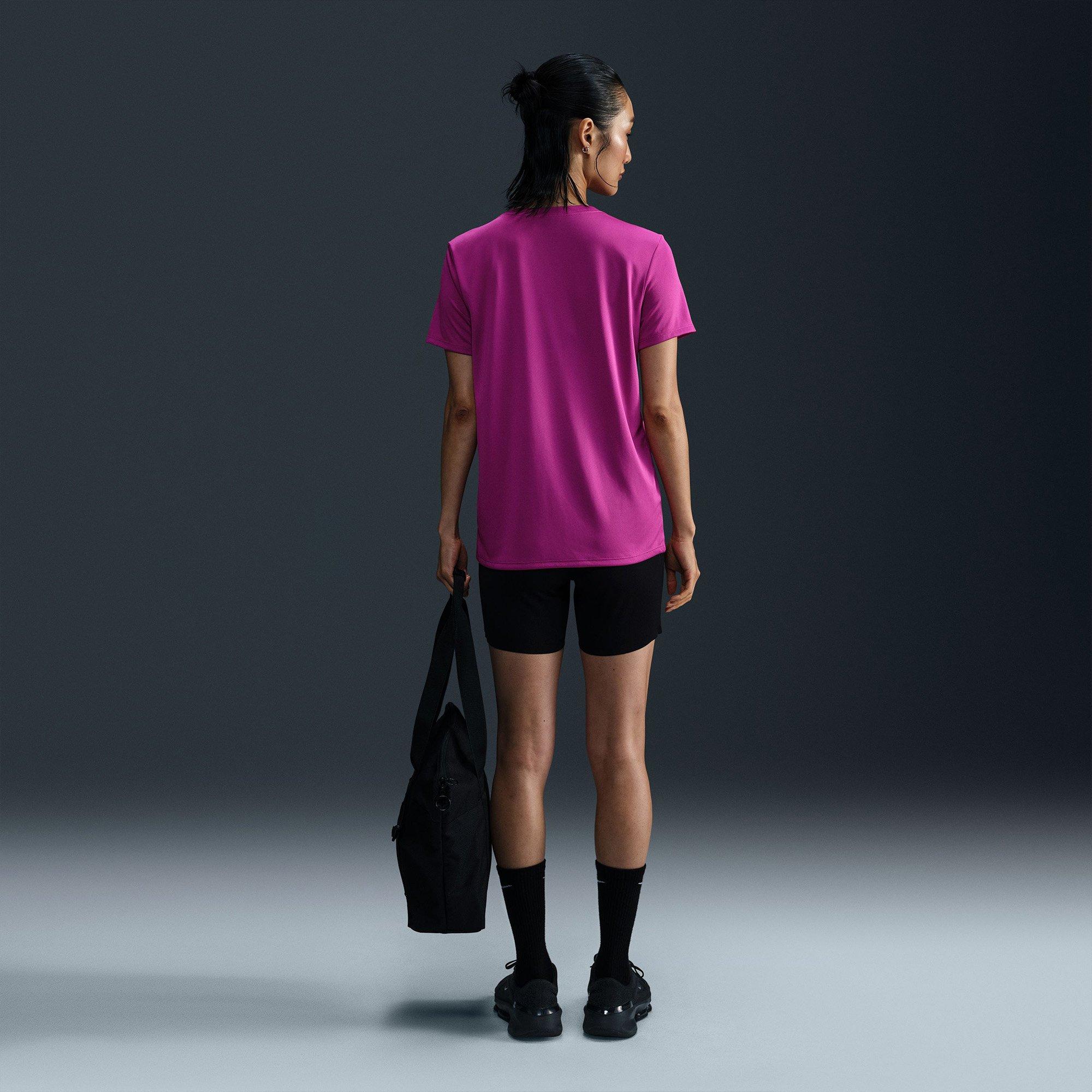 Hot Fuchsia - Nike - Nike Dri FIT Swoosh Logo Womens Performance T Shirt - 6