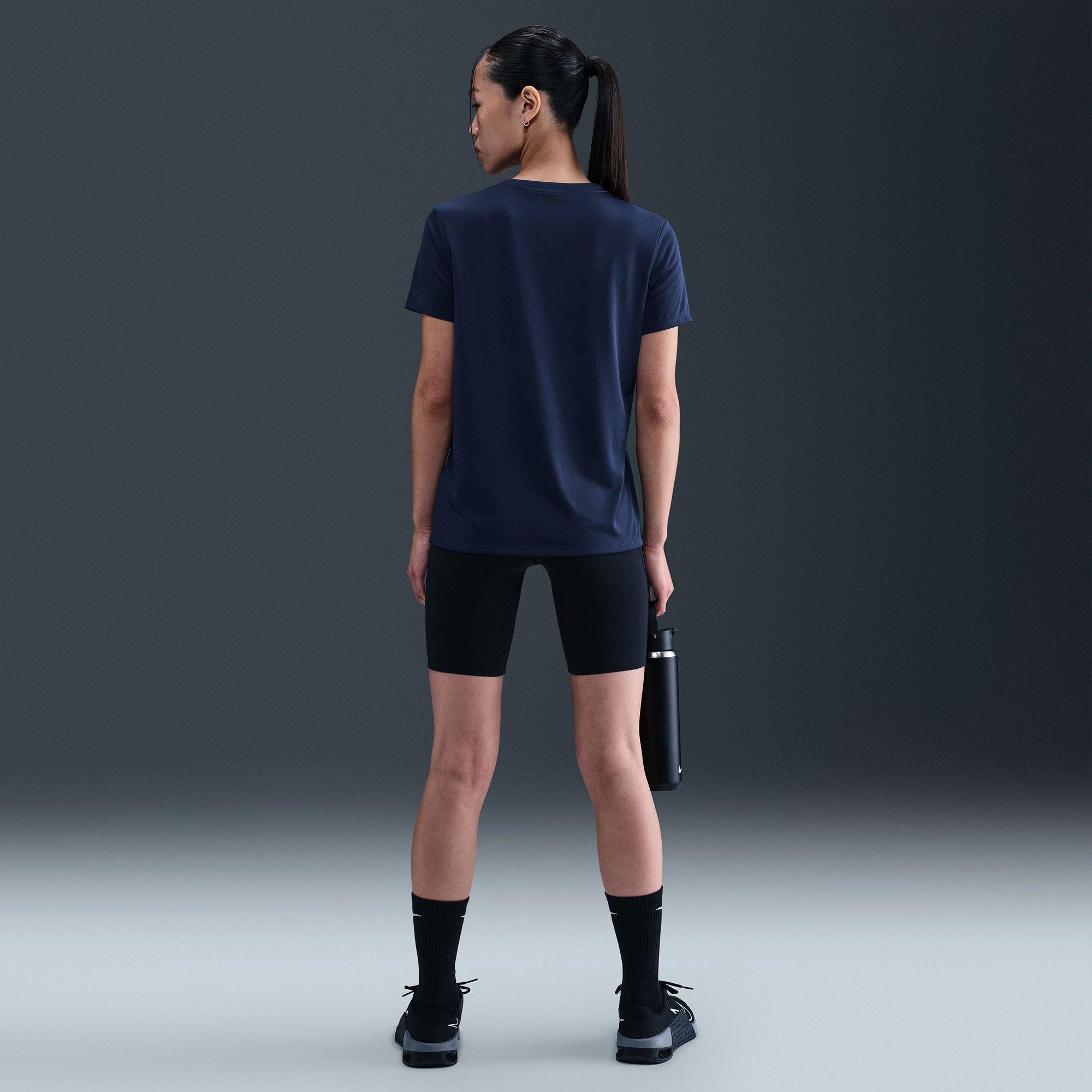 Mid.Navy/White - Nike - Dri FIT Swoosh Logo Womens Performance T Shirt - 6