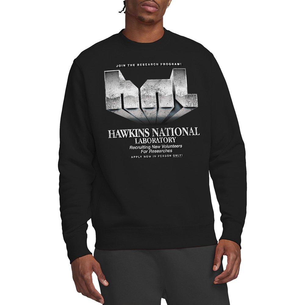 Black - Stranger Things - Stranger Things Hawkins Lab Logo Sweatshirt Black - 1