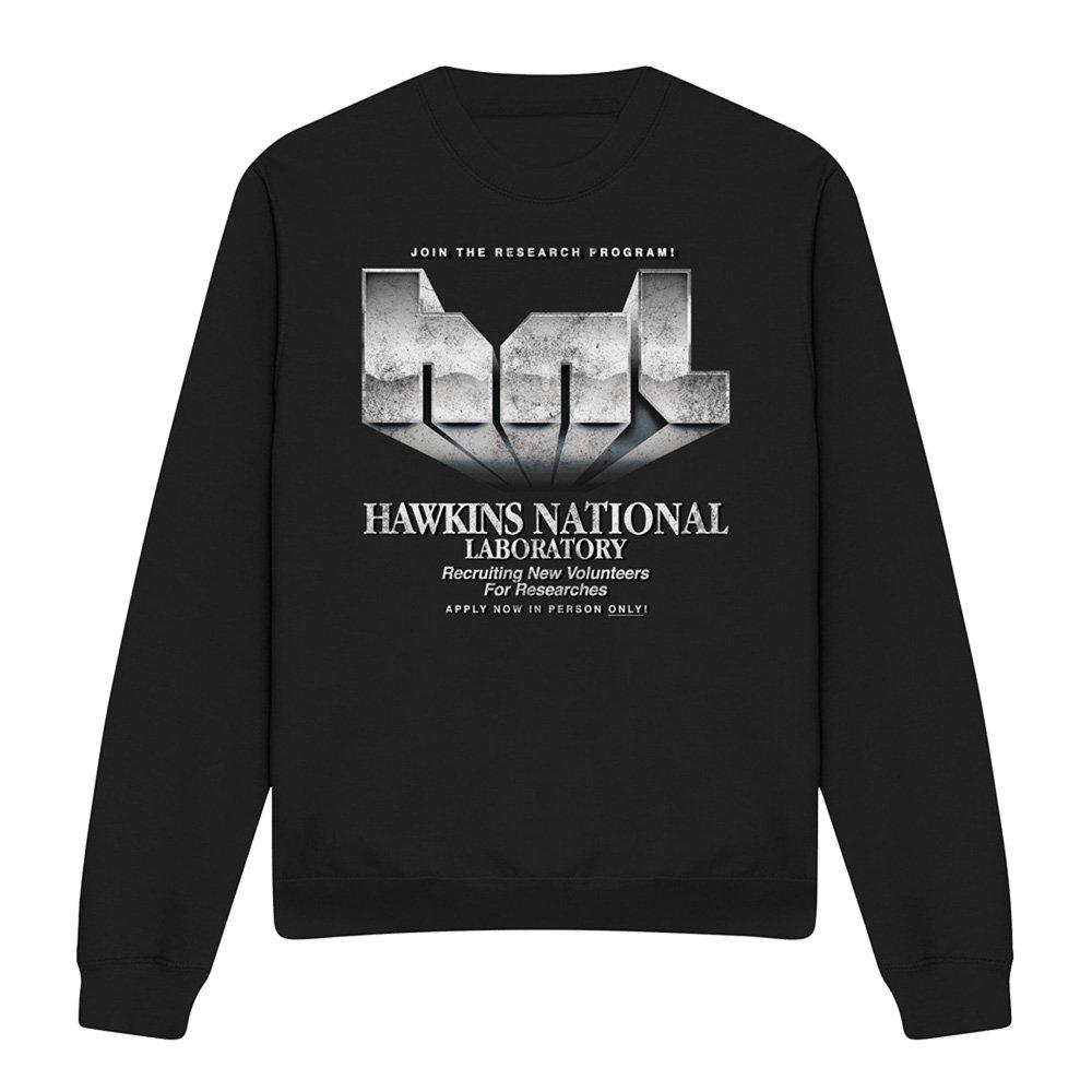 Black - Stranger Things - Stranger Things Hawkins Lab Logo Sweatshirt Black - 4