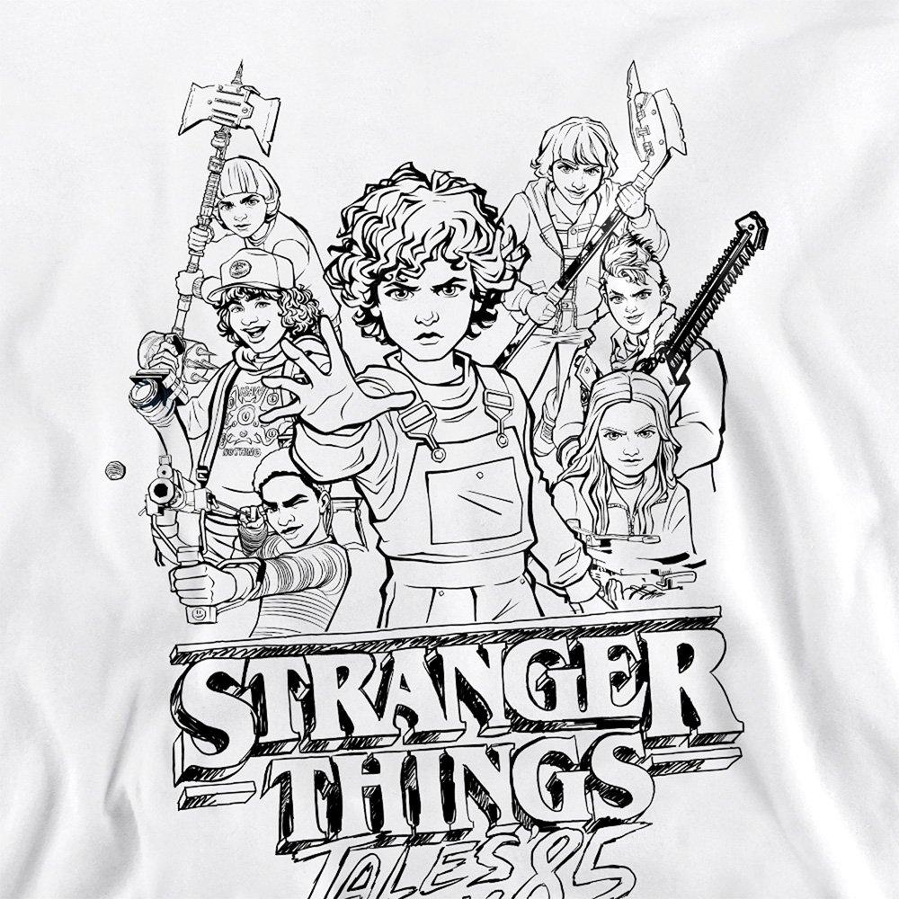 White - Stranger Things - Stranger Things Tales From 85 Group Sketch Sweatsh - 2