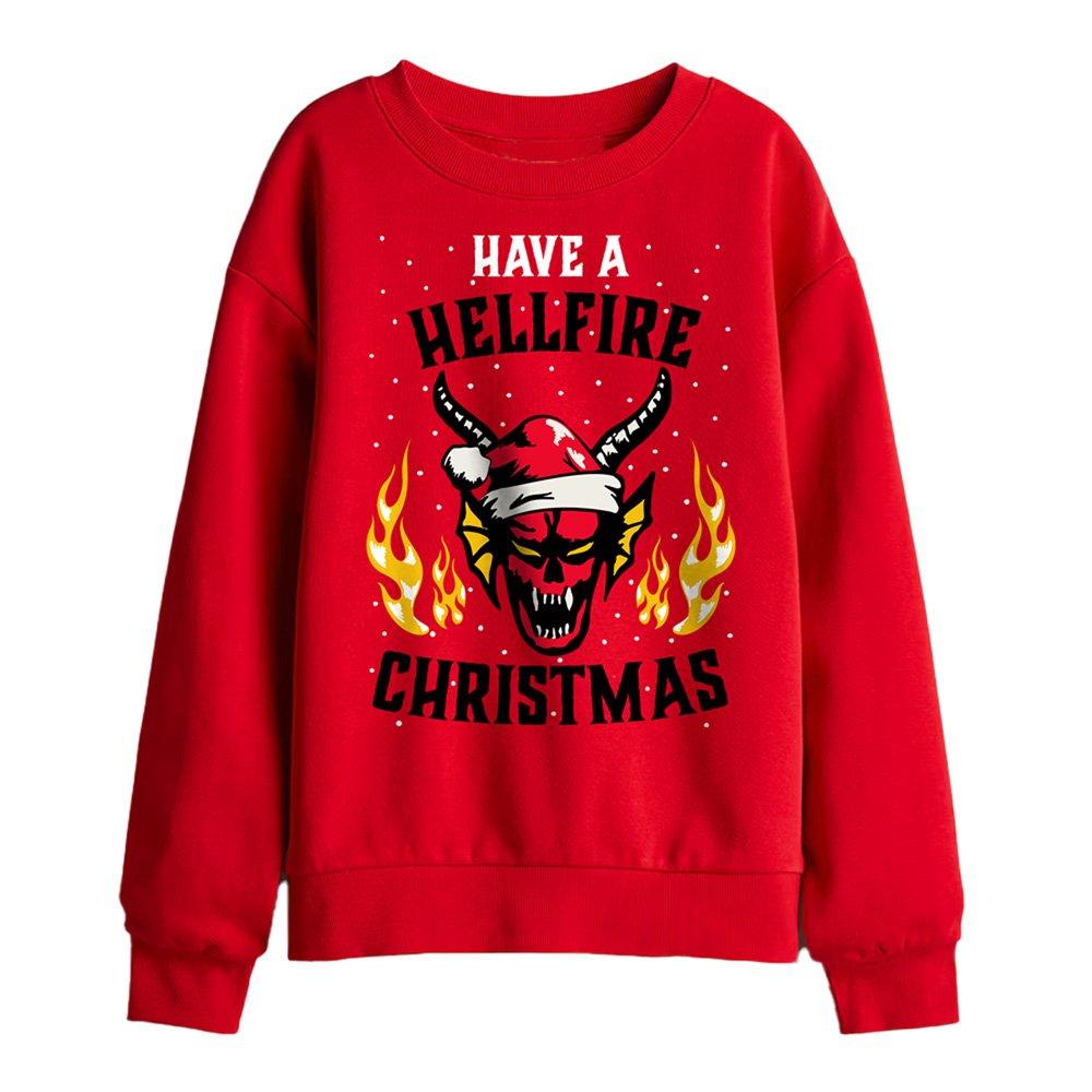 Red - Stranger Things - Stranger Things Hellfire Christmas Kids Sweatshirt - 1