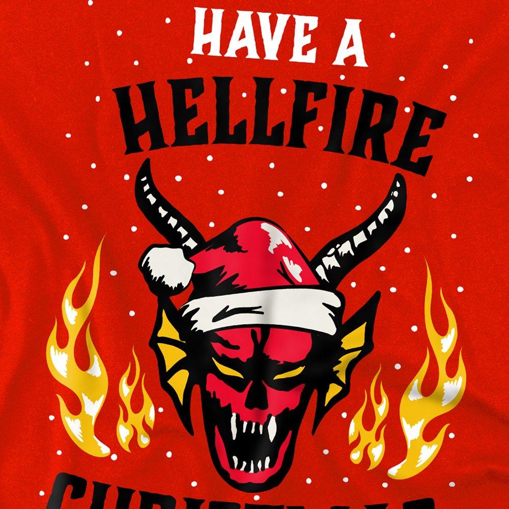 Red - Stranger Things - Stranger Things Hellfire Christmas Kids Sweatshirt - 2