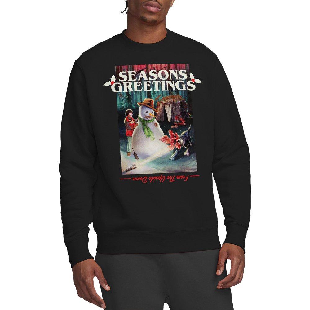 Black - Stranger Things - Stranger Things Seasons Greetings Snowman Christma - 1