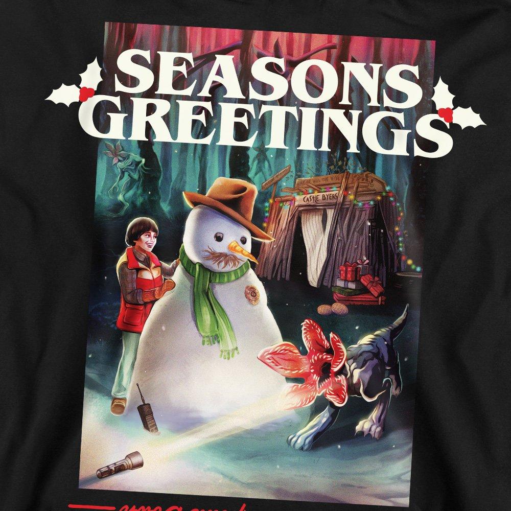 Black - Stranger Things - Stranger Things Seasons Greetings Snowman Christma - 2